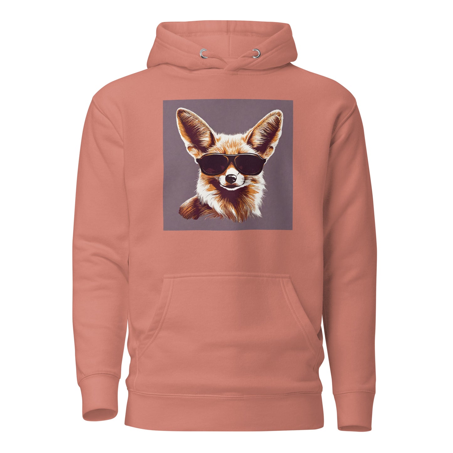 Fennec Fox in Shades Women's Animal Lover Hoodie Dusty Rose