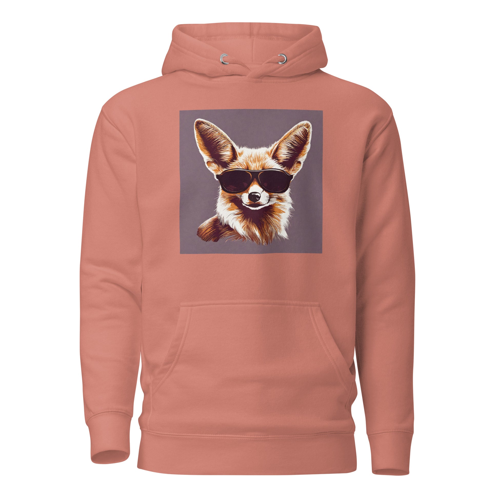 Fennec Fox in Shades Women's Animal Lover Hoodie Dusty Rose