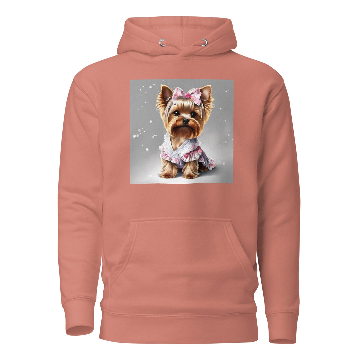 Yorkie Princess Women's Dog Lover Hoodie Dusty Rose