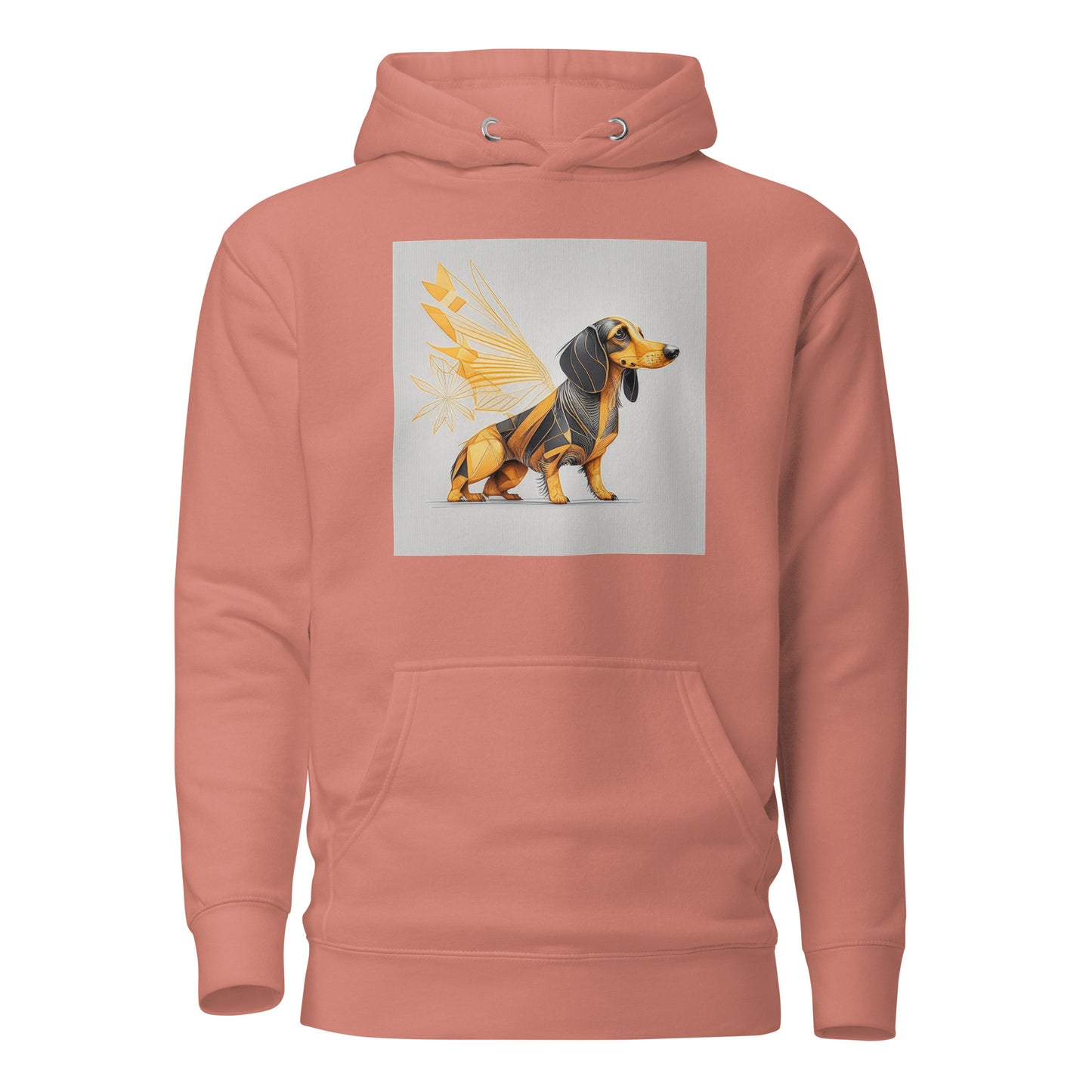 Dachshund with Wings Women's Dog Lover Hoodie Dusty Rose