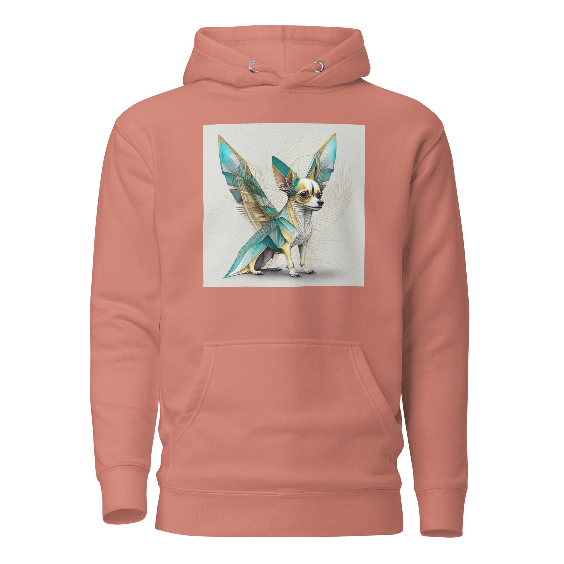 Chihuahua with Wings Women's Dog Lover Hoodie Dusty Rose