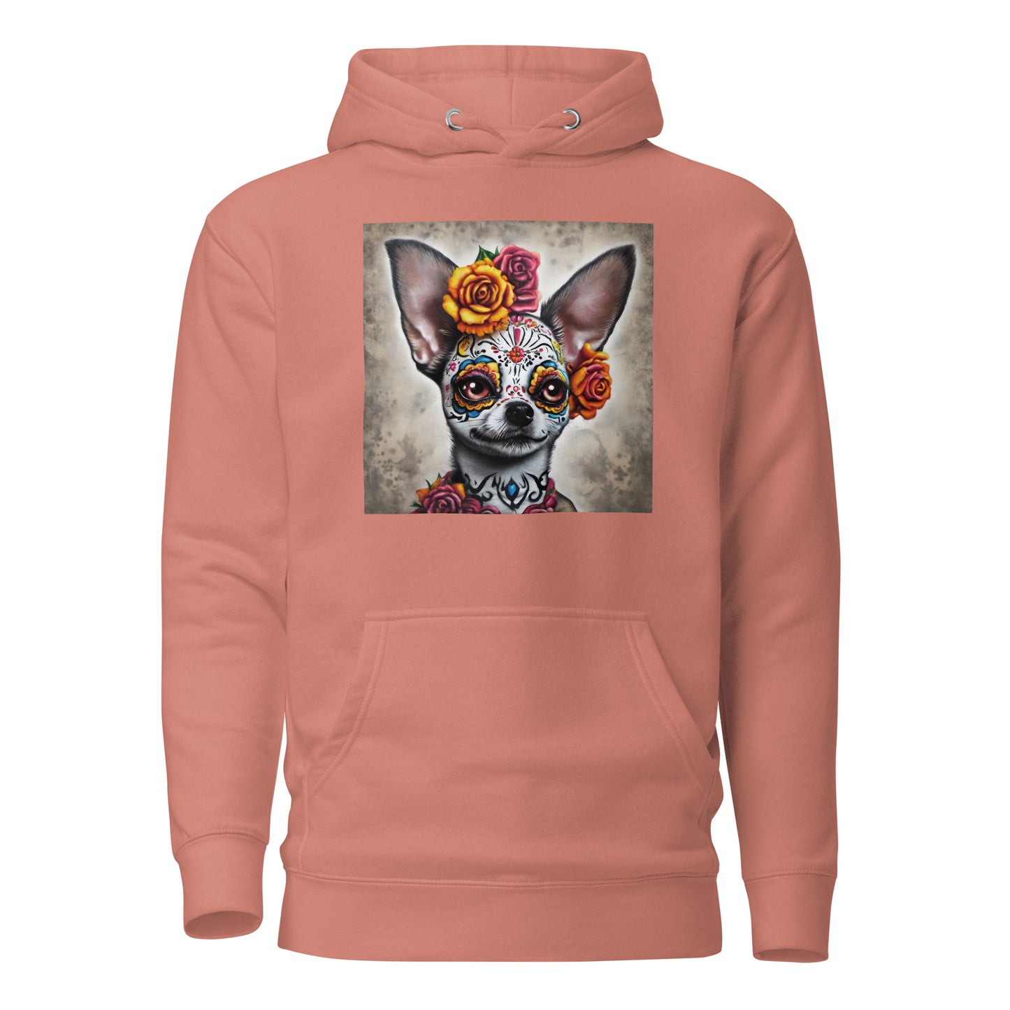 Day of the Dead Chihuahua Women's Dog Lover Hoodie Dusty Rose