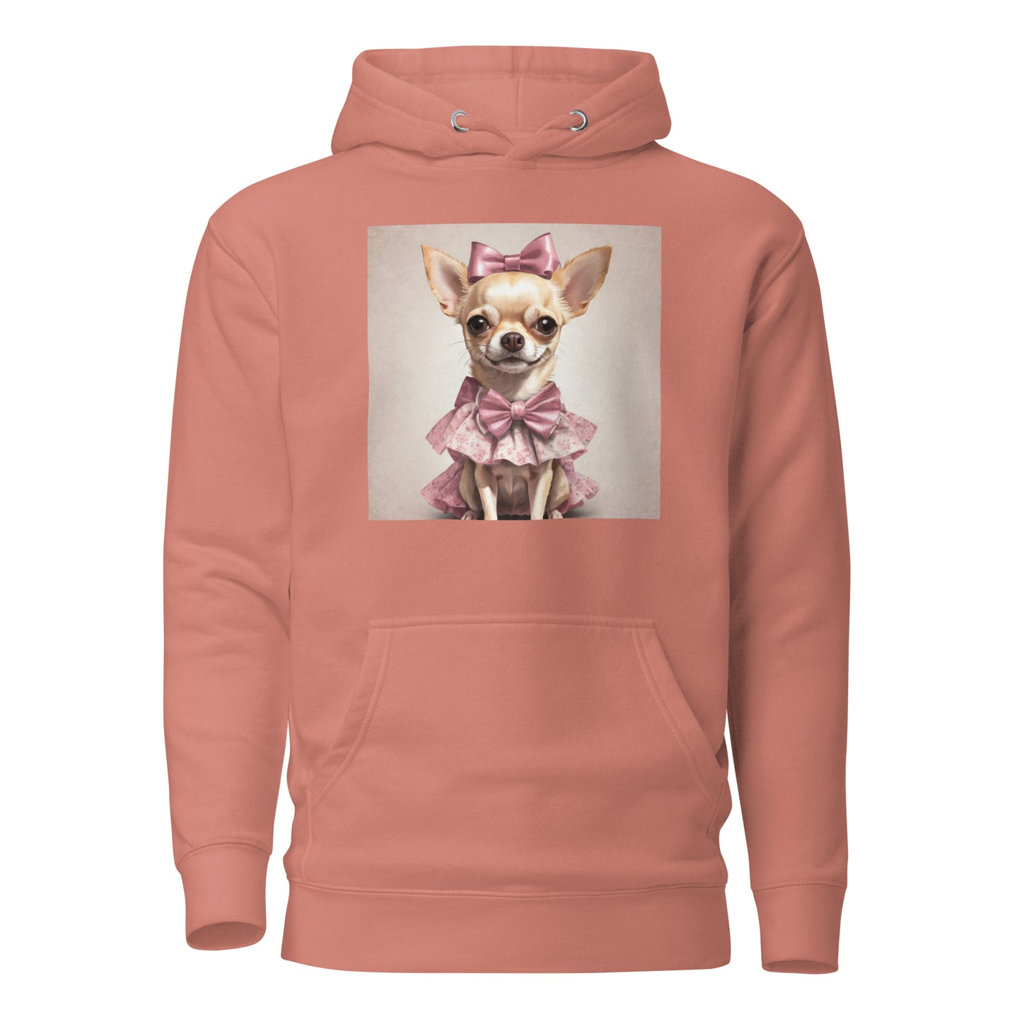 Chihuahua in Pink Dress Women's Dog Lover Hoodie Dusty Rose