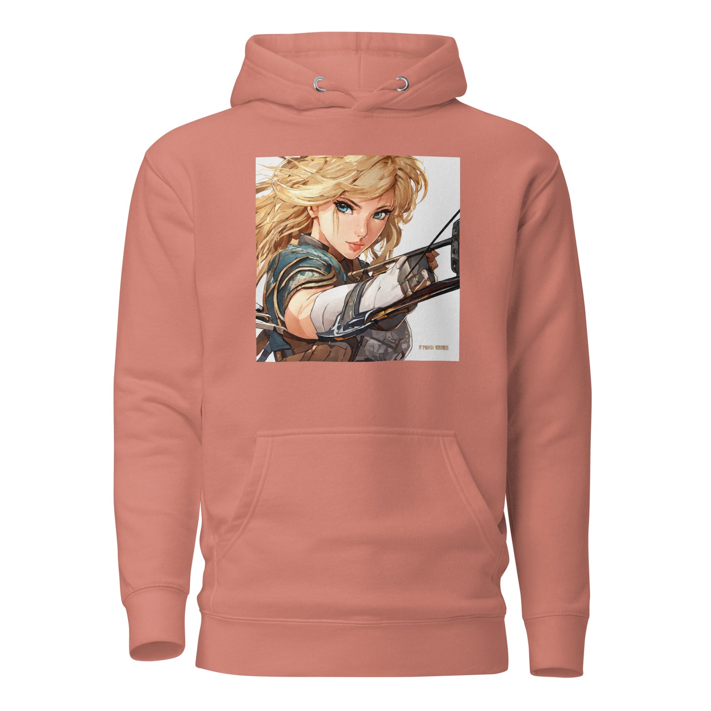 Fierce Shieldmaiden Women's Anime Hoodie Dusty Rose