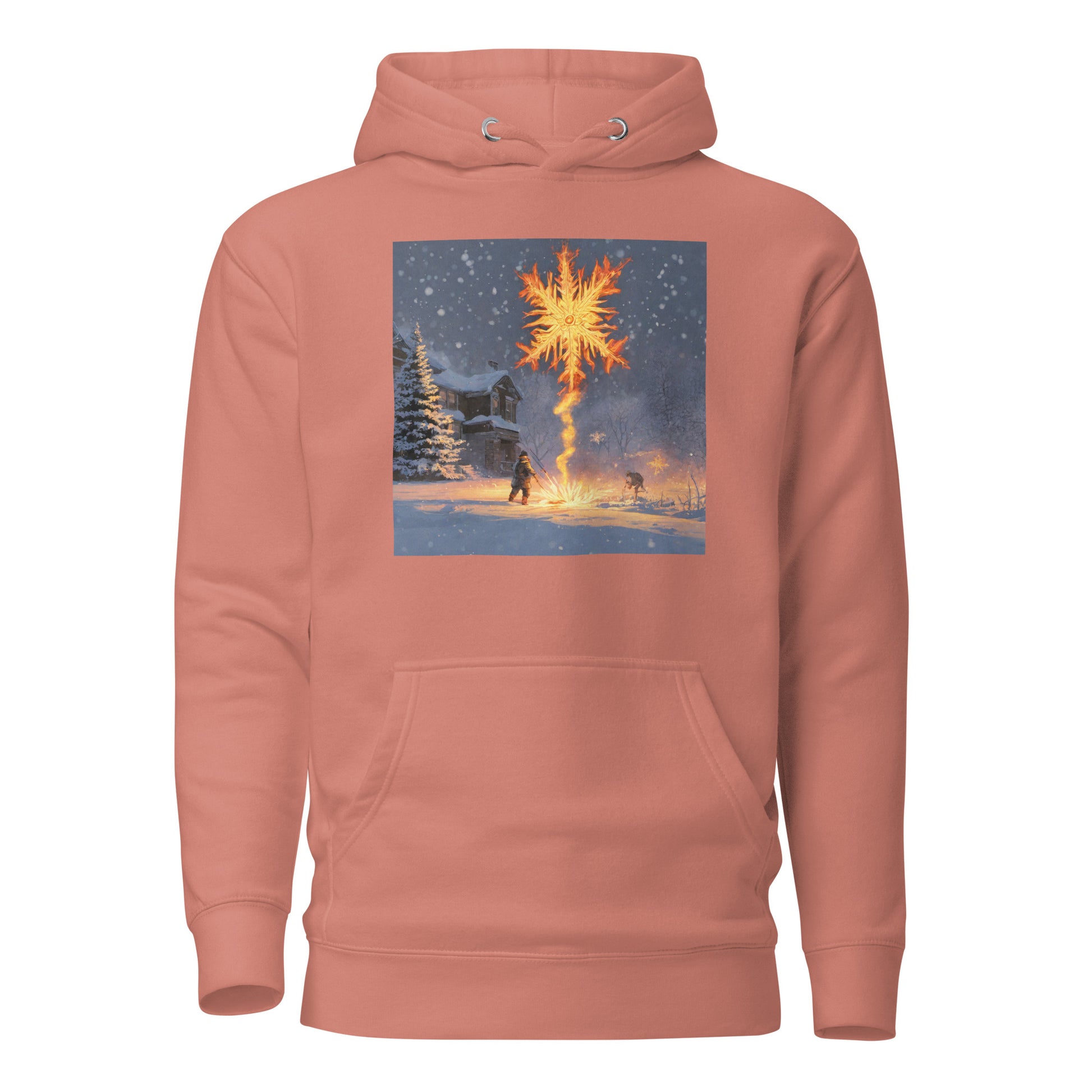 Fire from Ice Snowflake Women's Anime Hoodie Dusty Rose