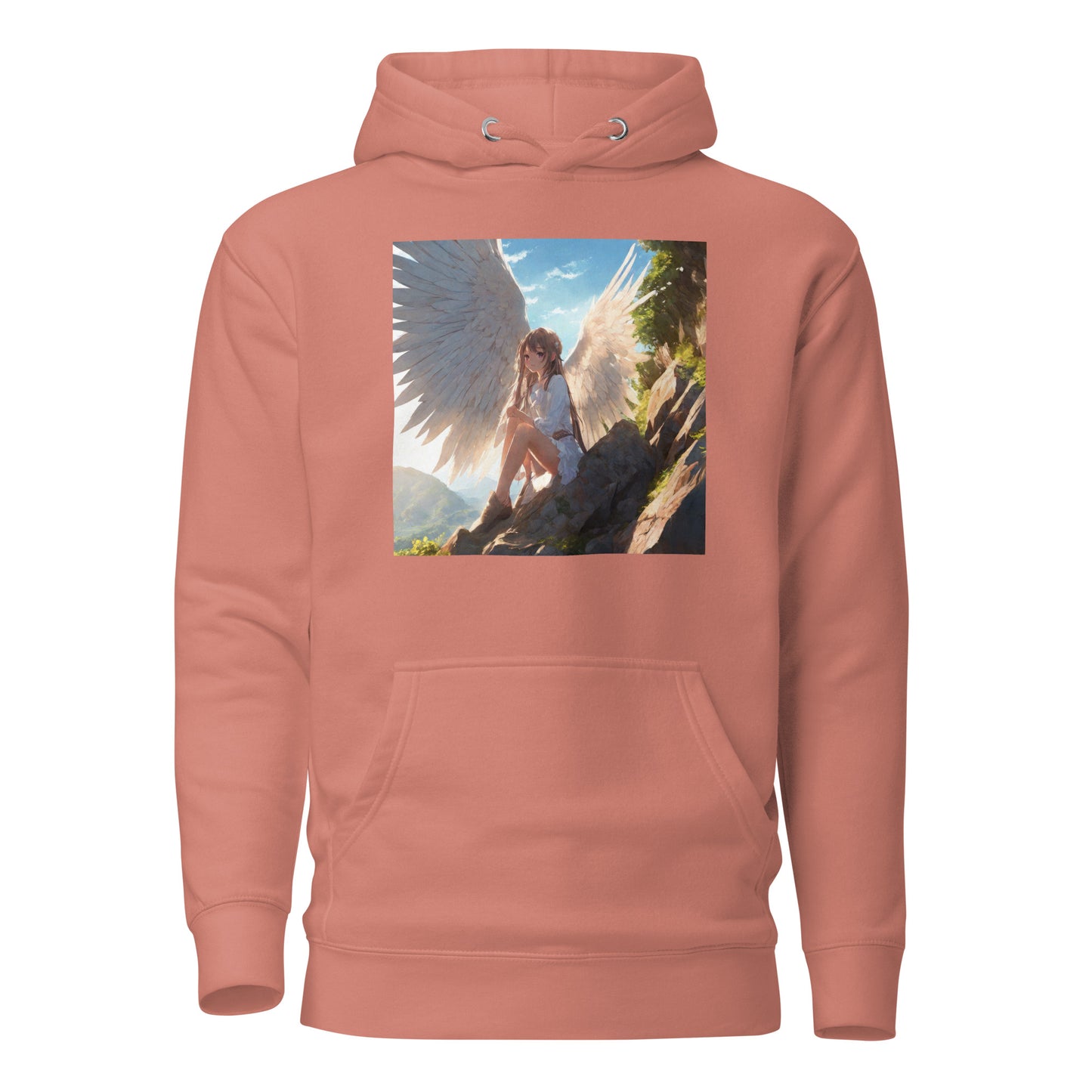 Beautiful Angel Women's Anime Hoodie Dusty Rose