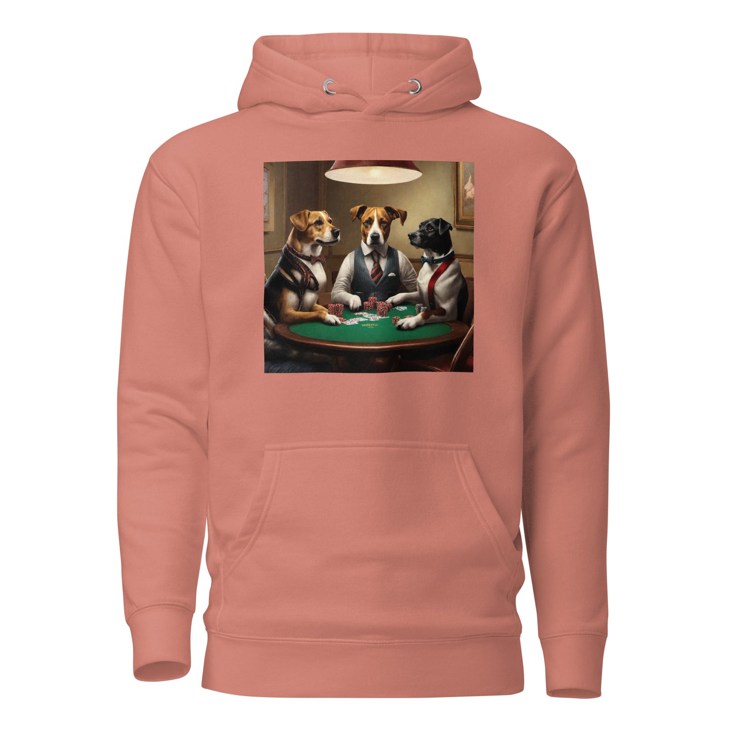 Pooches Playing Poker Women's Funny Hoodie Dusty Rose