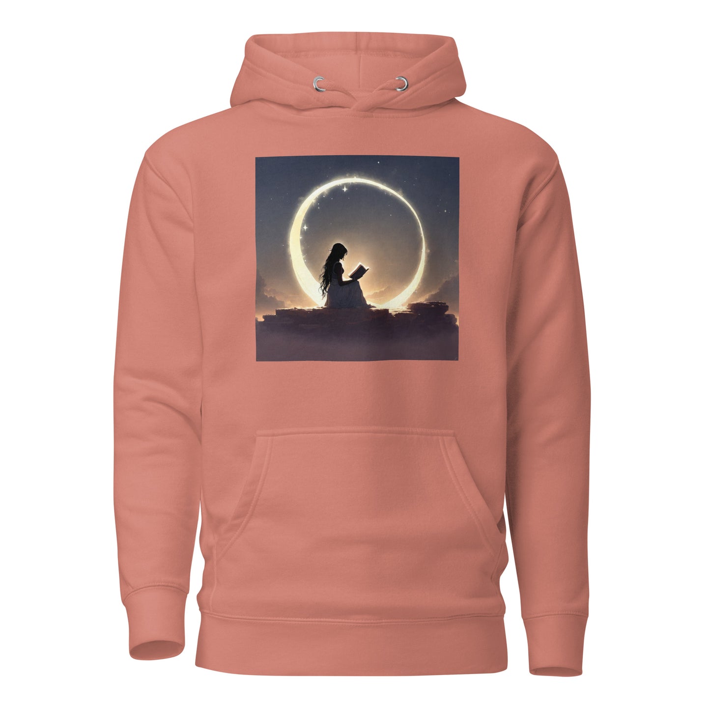 Reading at Twilight Women's Book Lover Hoodie Dusty Rose