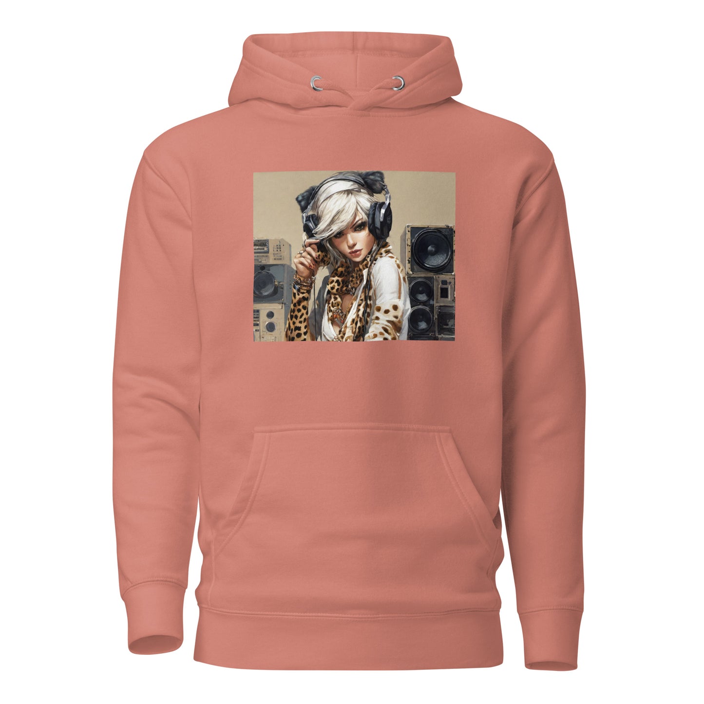 Women's DJing Hoodie Dusty Rose