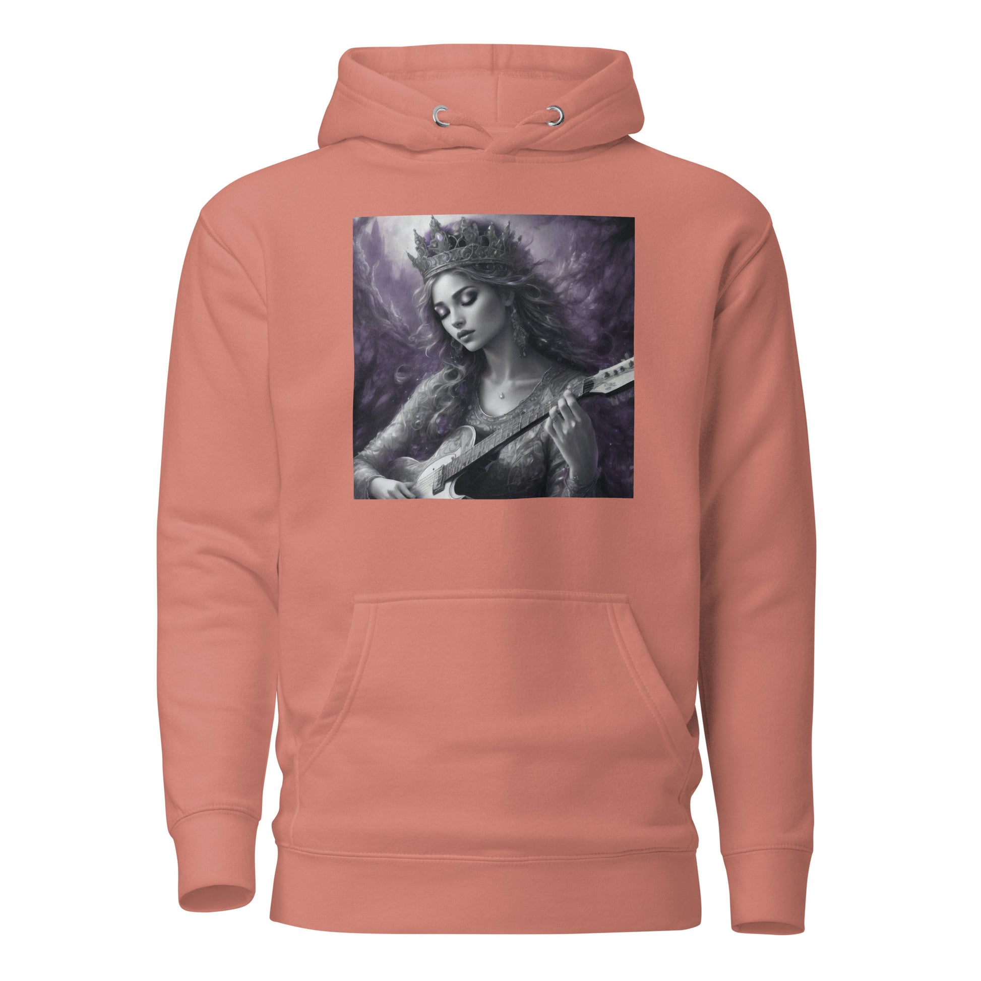 Princess Woman Playing the Guitar Hoodie Dusty Rose