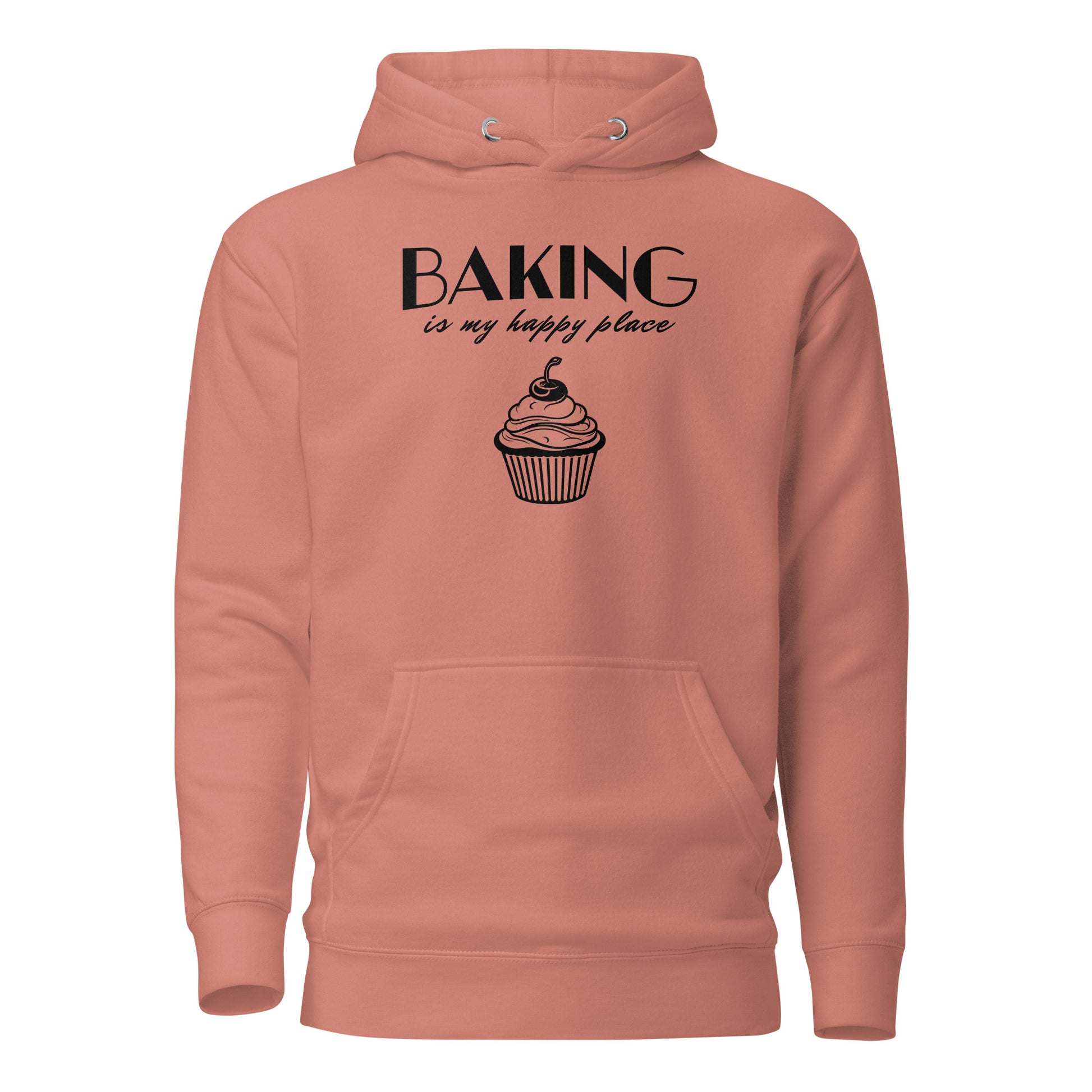 Women's Baking is my Happy Place Hoodie Dusty Rose