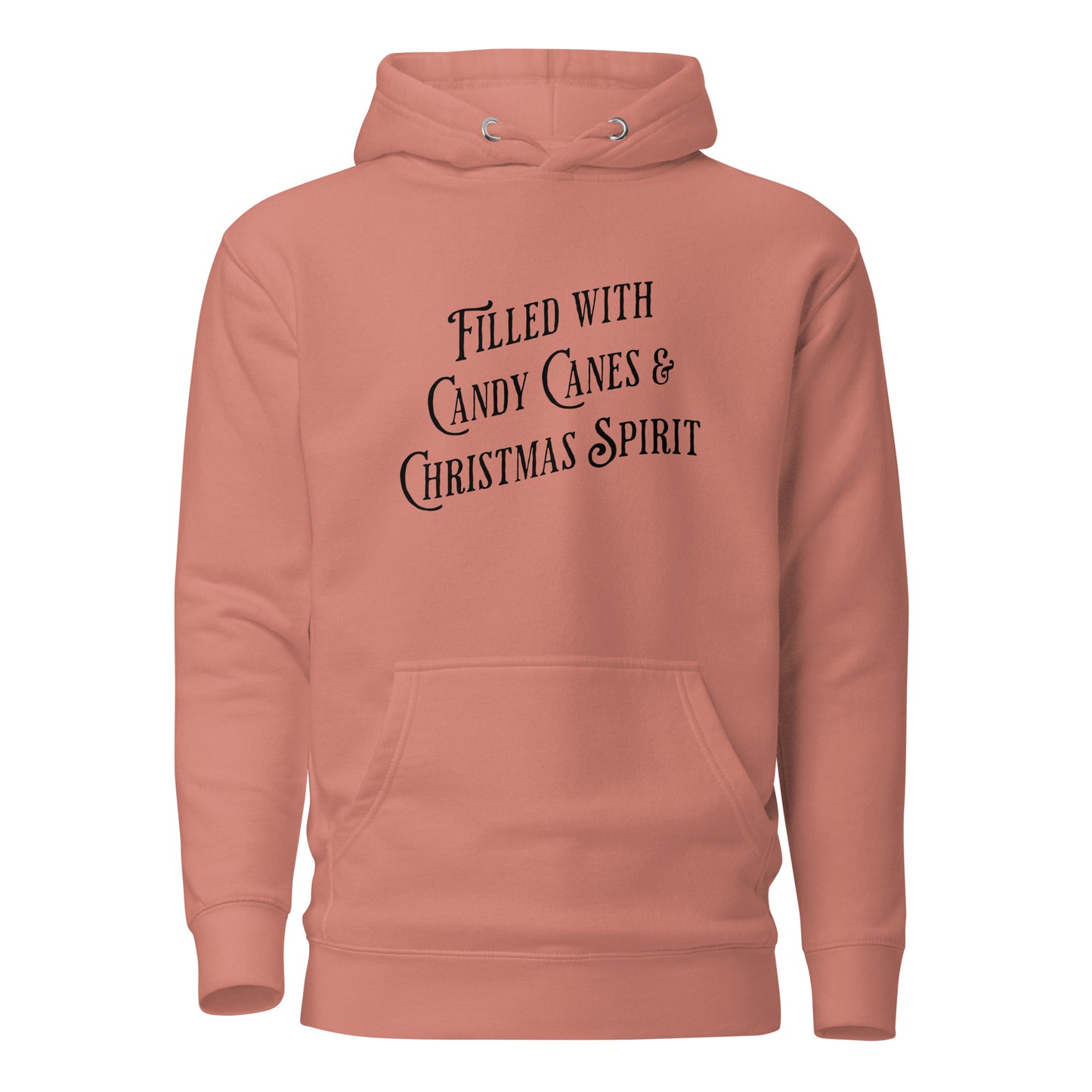 Filled with Candy Canes and Christmas Spirit Women's Holiday Hoodie Dusty Rose