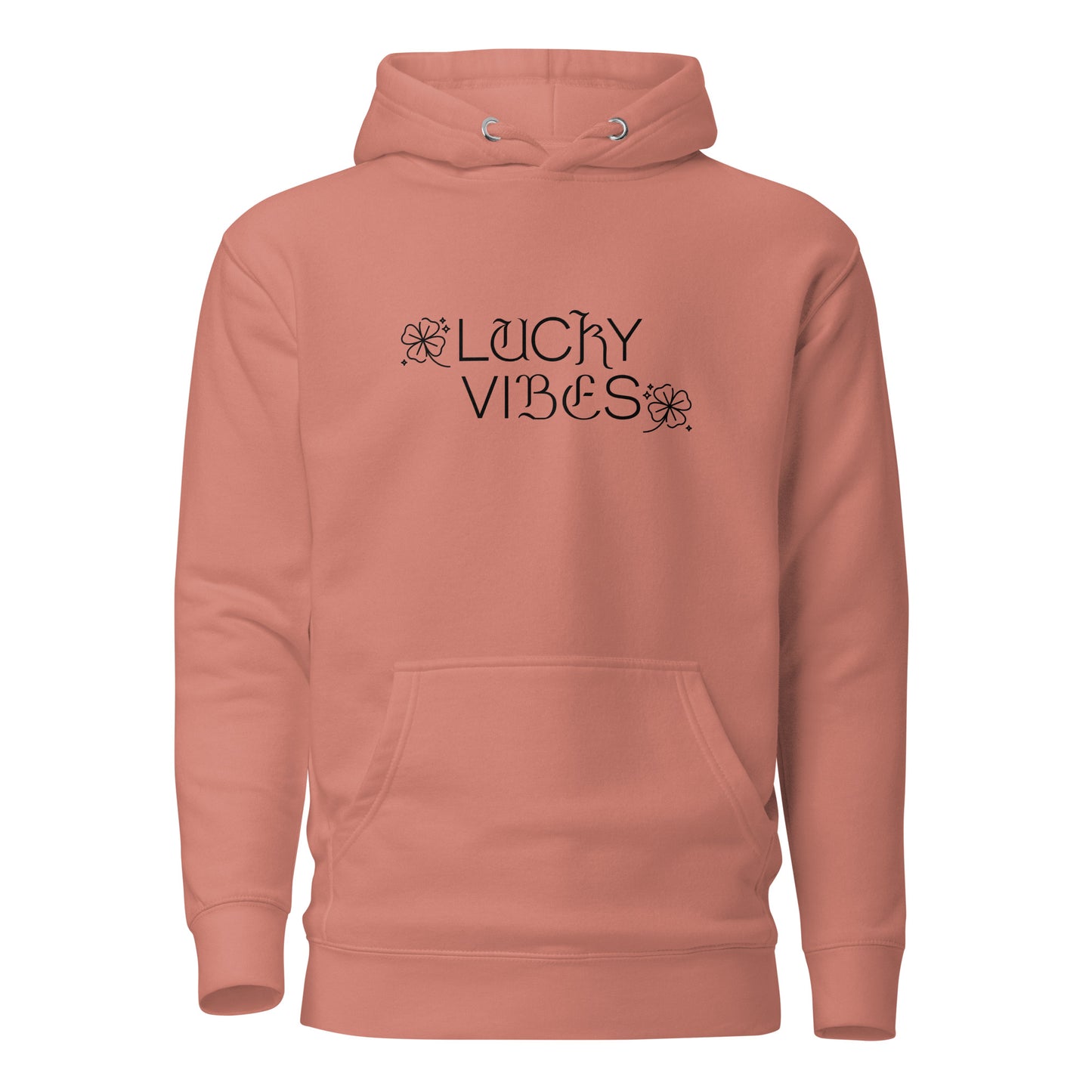 Lucky Vibes Women's St Patrick's Day Hoodie Dusty Rose