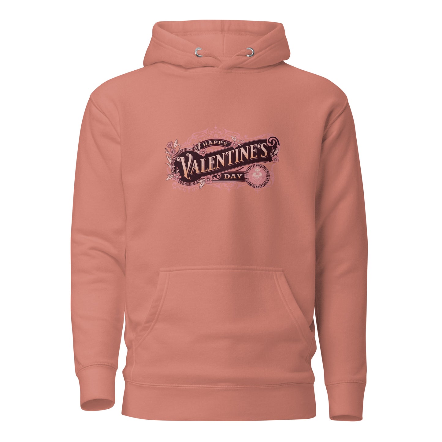 Women's Happy Valentine's Day Hoodie Dusty Rose