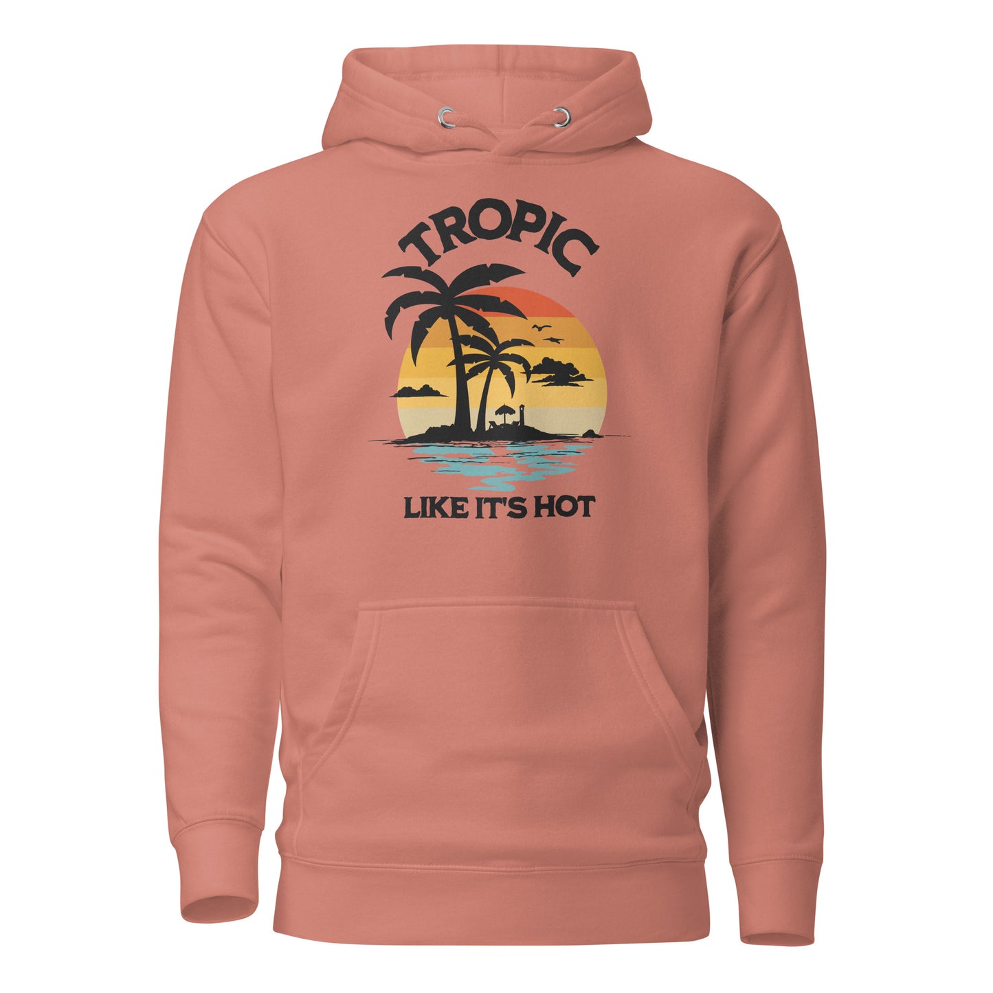 Tropic Like It's Hot Women's Summer Hoodie Dusty Rose