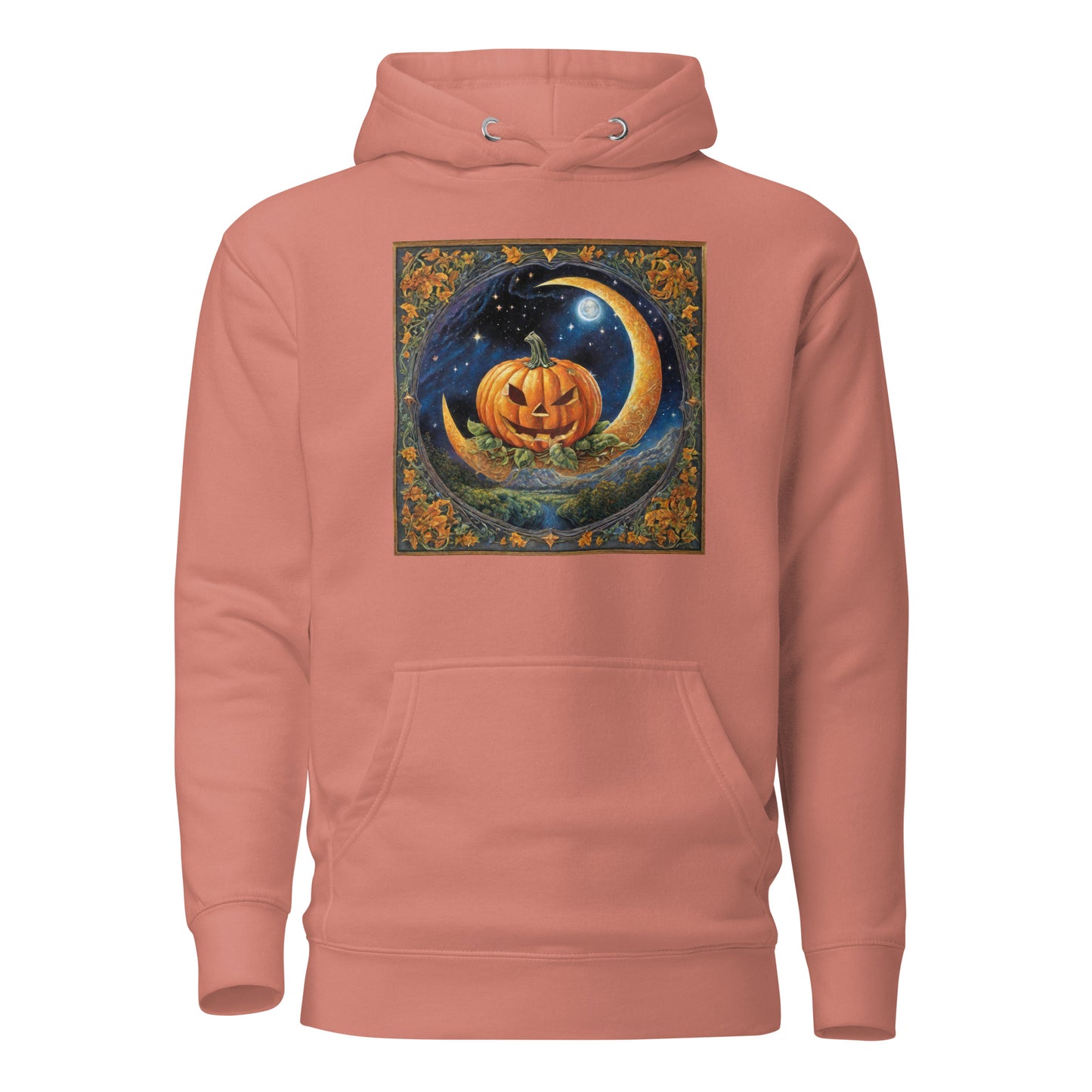 Jack O' Lantern Pumpkin Women's Halloween Hoodie Dusty Rose