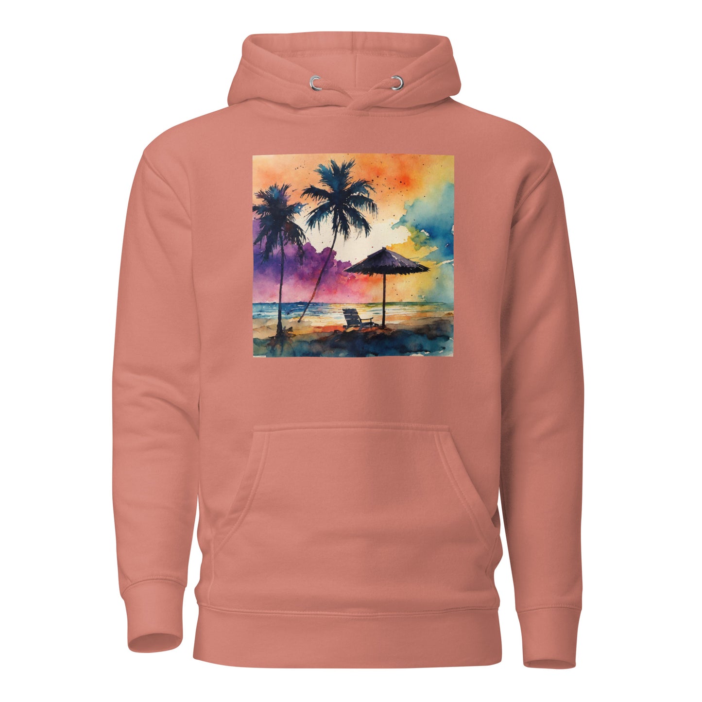 Beautiful Summer Paradise Women's Beach Hoodie Dusty Rose