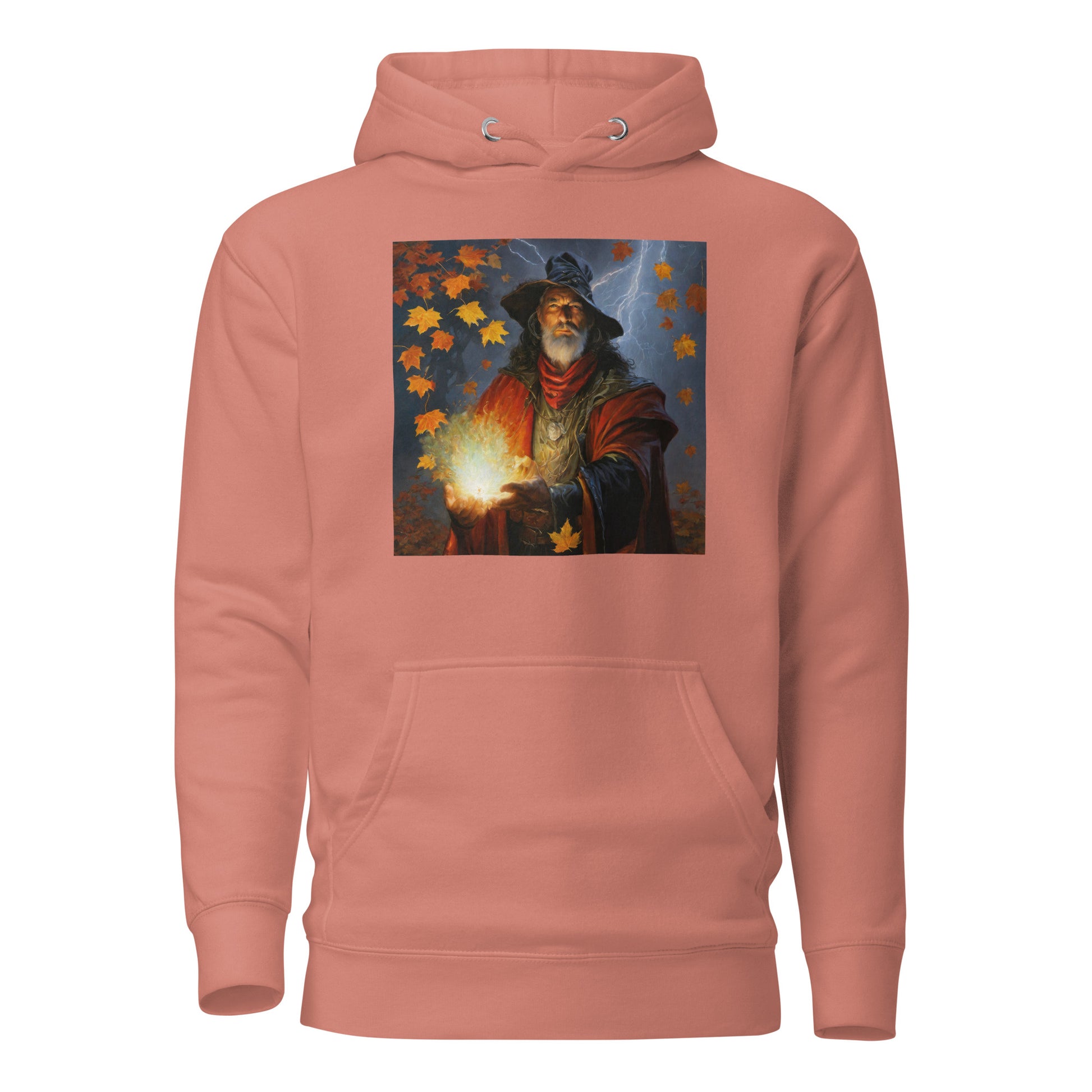 Autumn Wizard Making Fall Leaves Women's Graphic Hoodie Dusty Rose