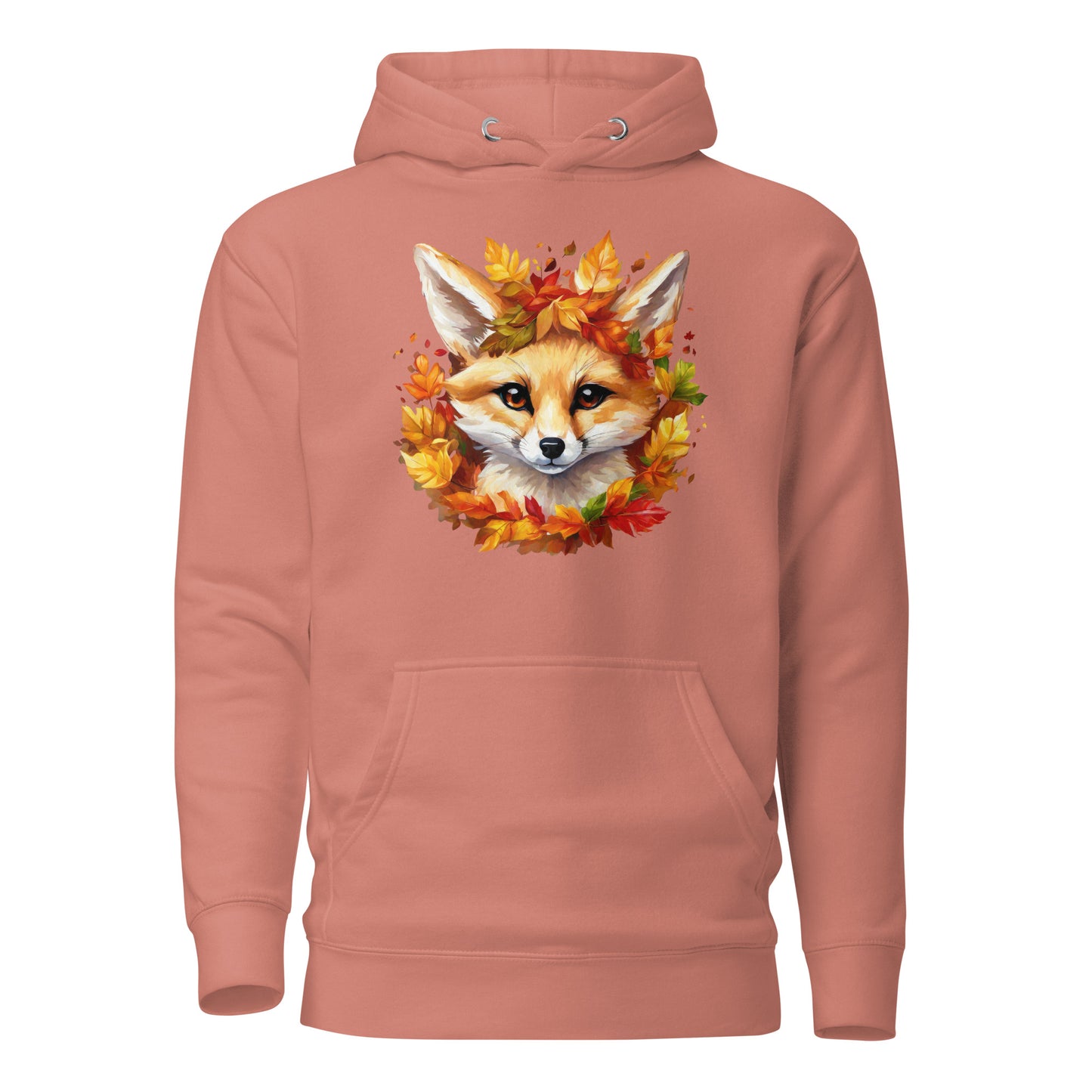 Autumn Fennec Fox Women's Fall Hoodie Dusty Rose