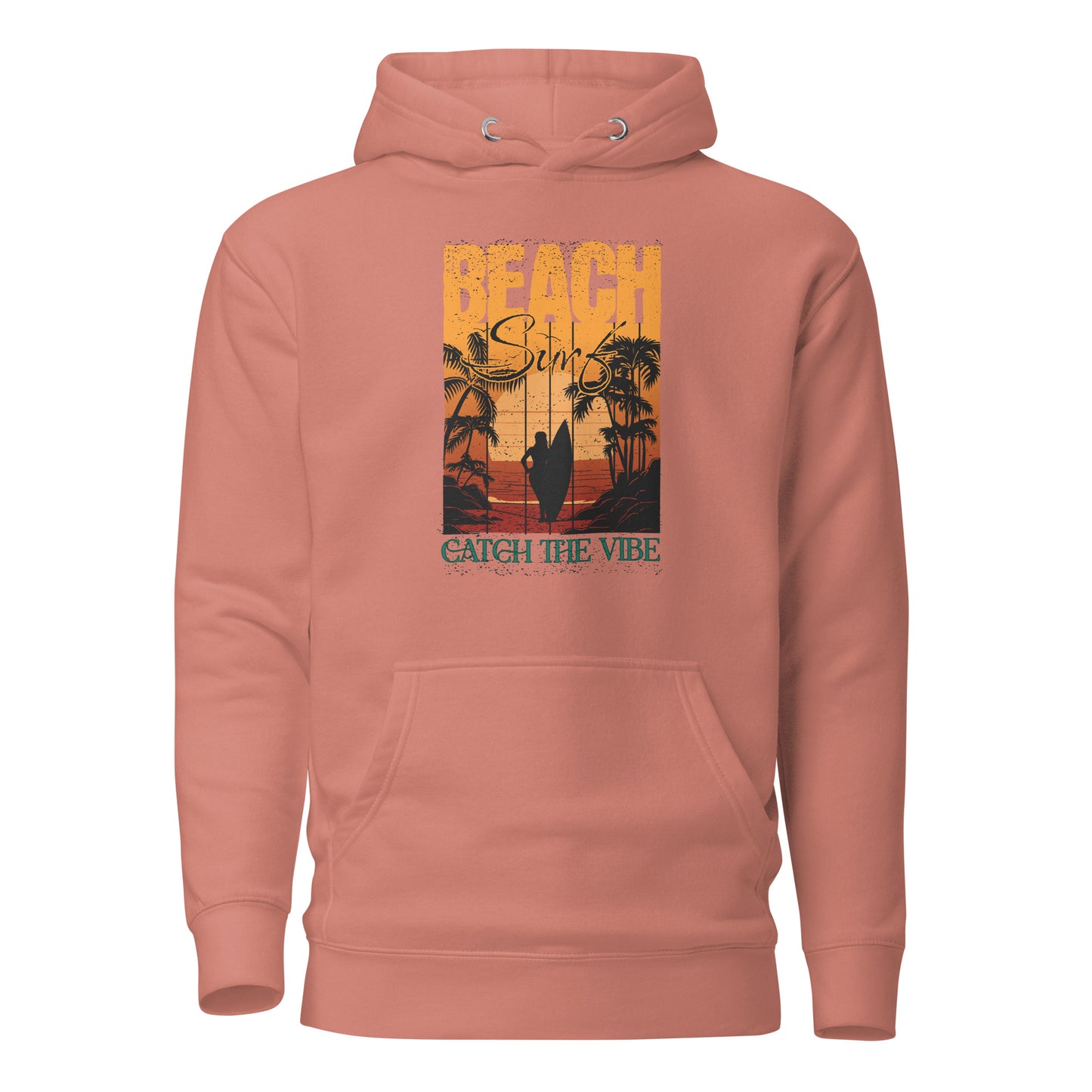 Catch the Vibe Surfing Women's Hoodie Dusty Rose