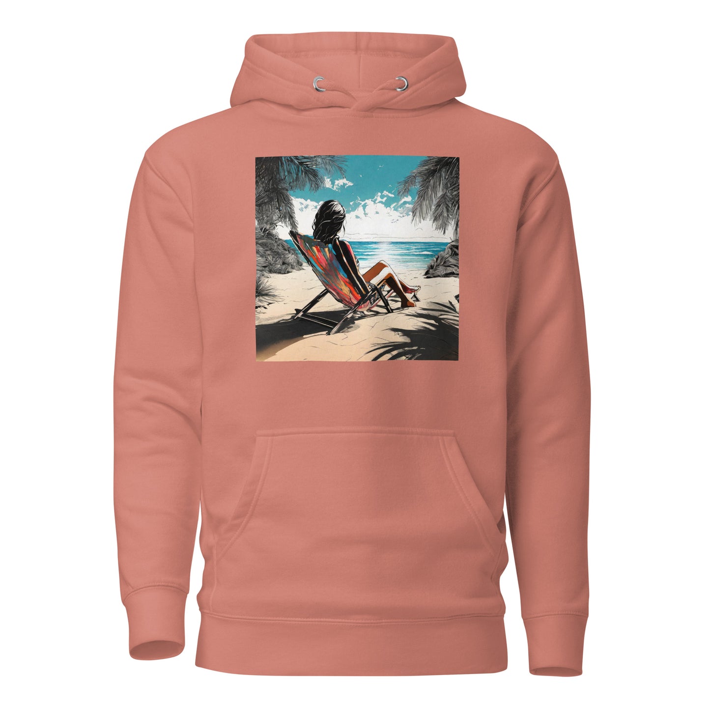 Relaxing on the Beach Women's Summer Hoodie Dusty Rose