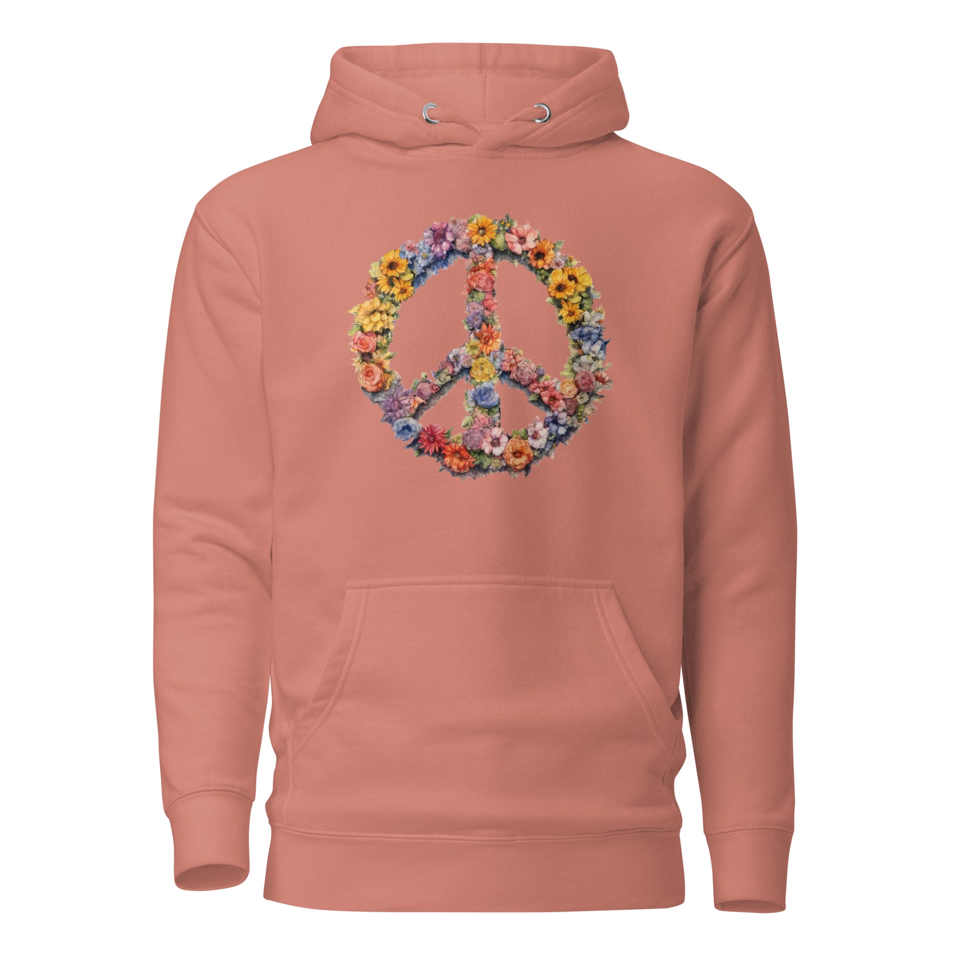 Flower Peace Sign Women's Hoodie Dusty Rose