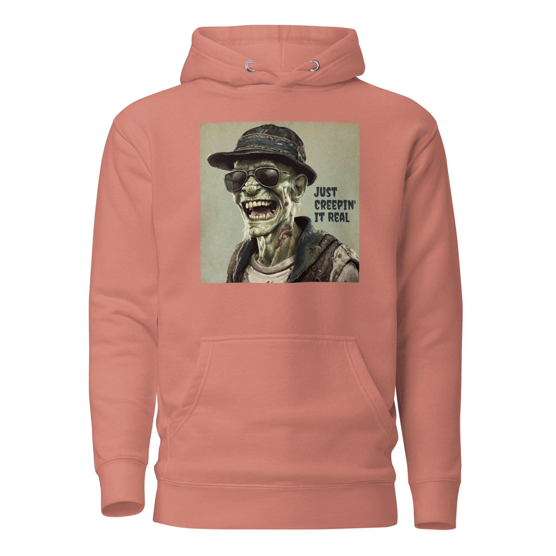 Just Creepin' It Real Women's Zombie Hoodie for Halloween Dusty Rose