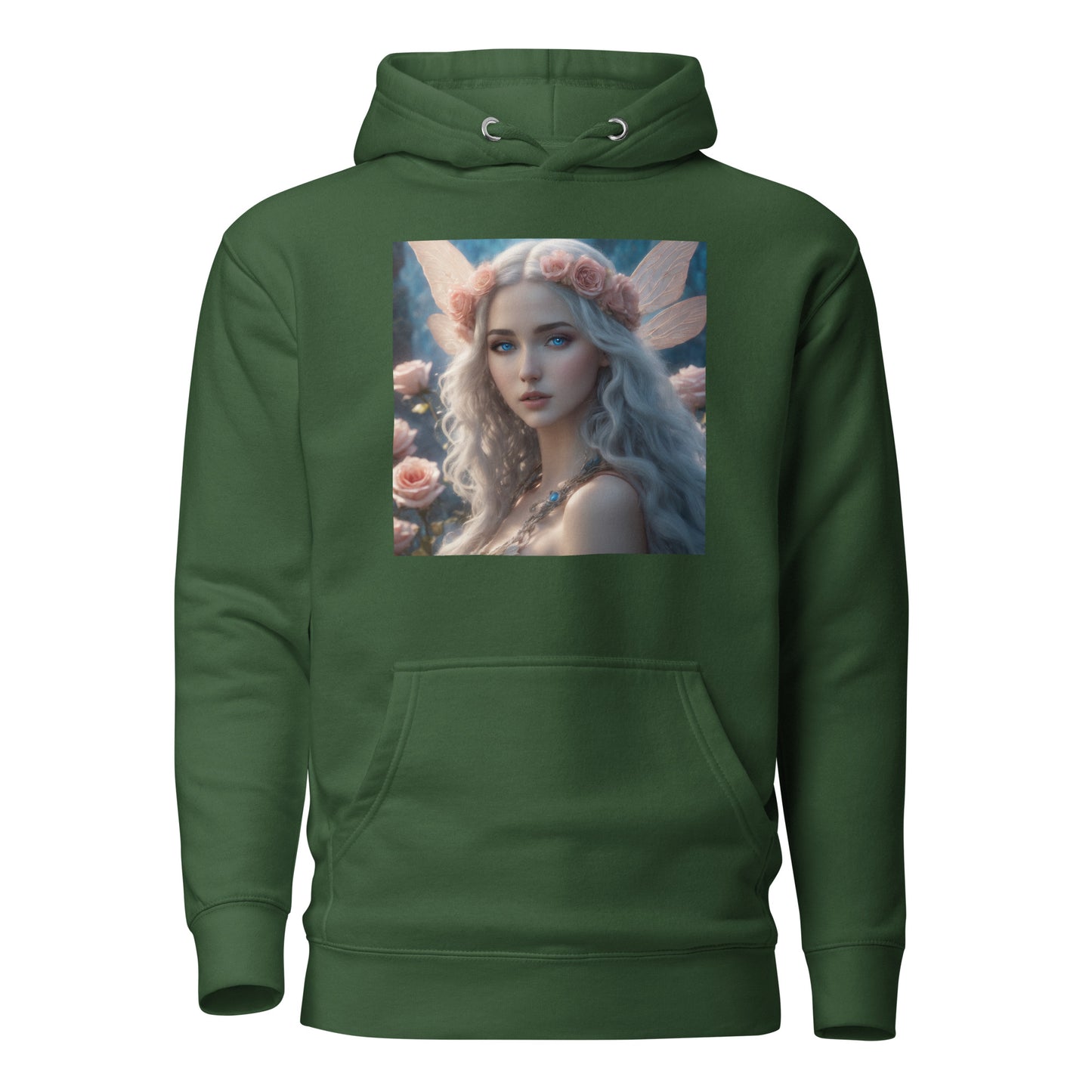 Rose Fairy Women's Fantasy Hoodie Forest Green