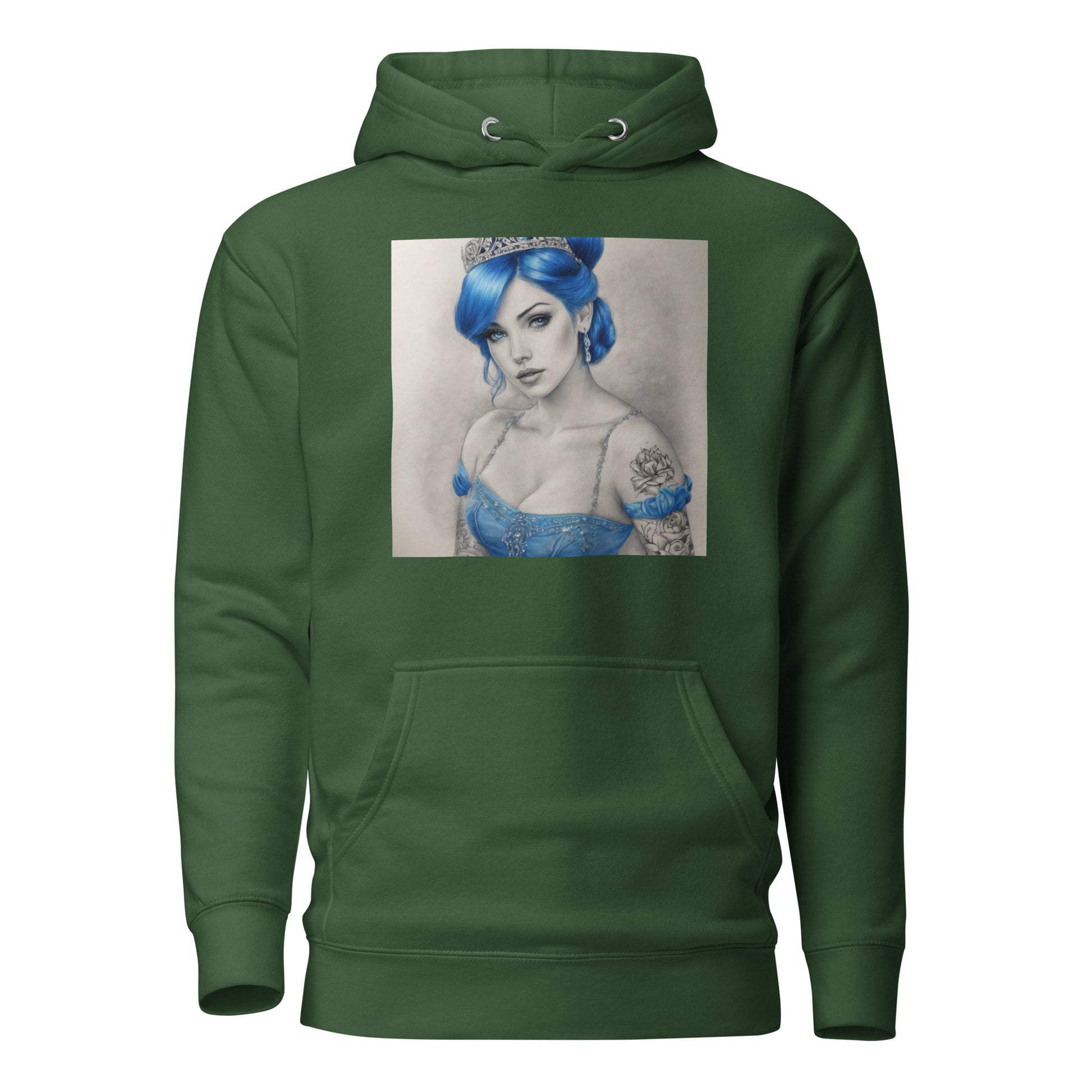 Cinderella with Tattoos Hoodie Forest Green