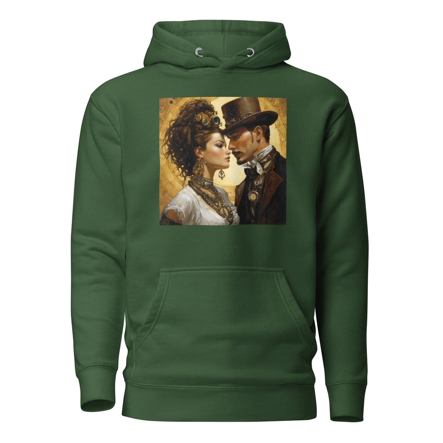 Steampunk Love Hoodie Forest Green