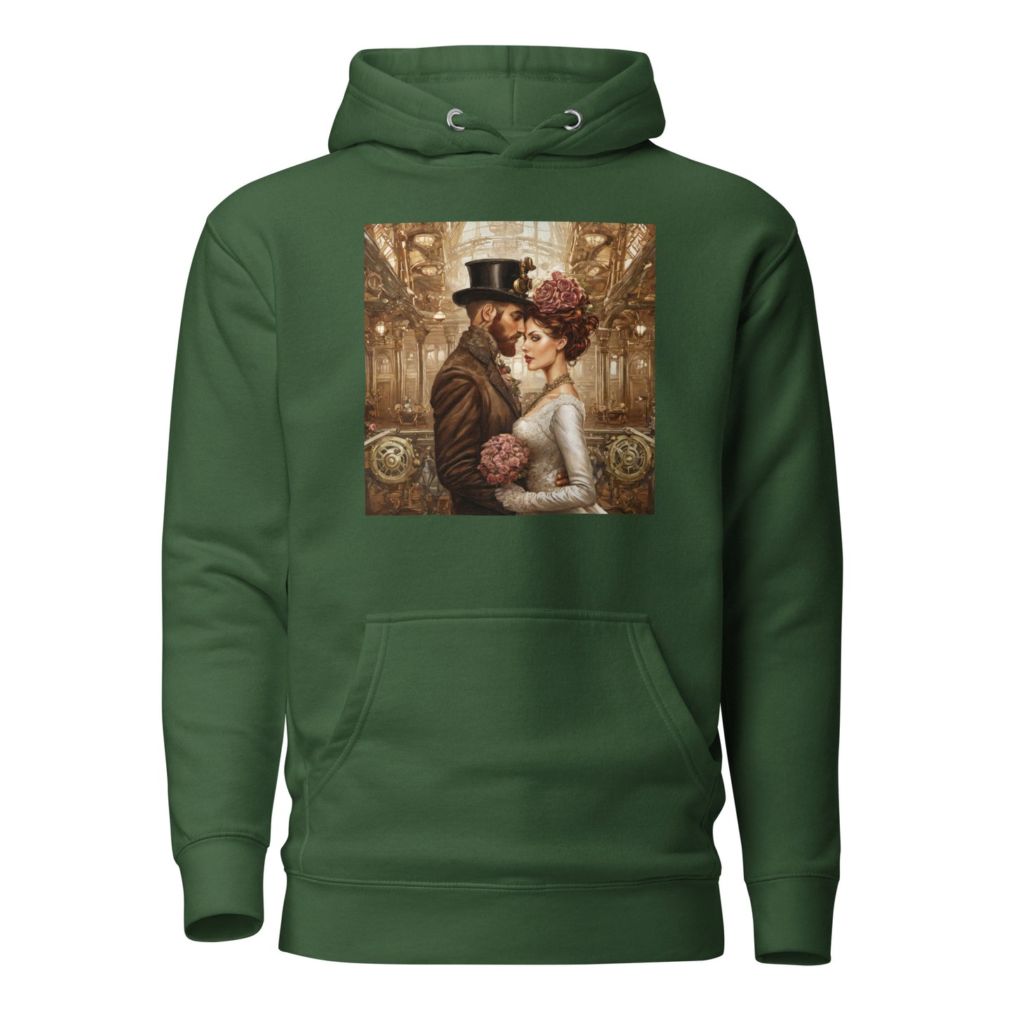 Gears & Lace Steampunk Wedding Women's Hoodie Forest Green