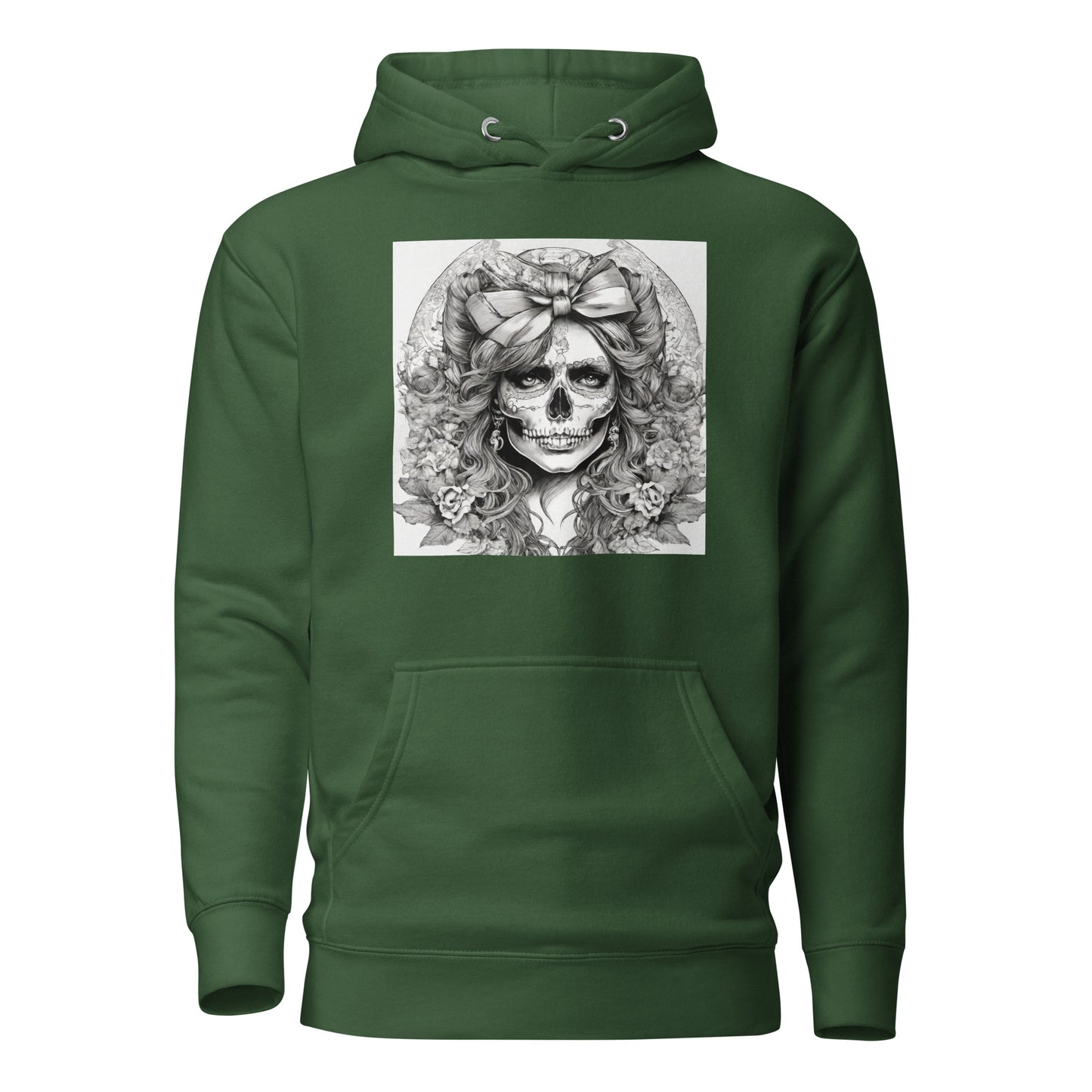 Day of the Dead Princess Hoodie Forest Green