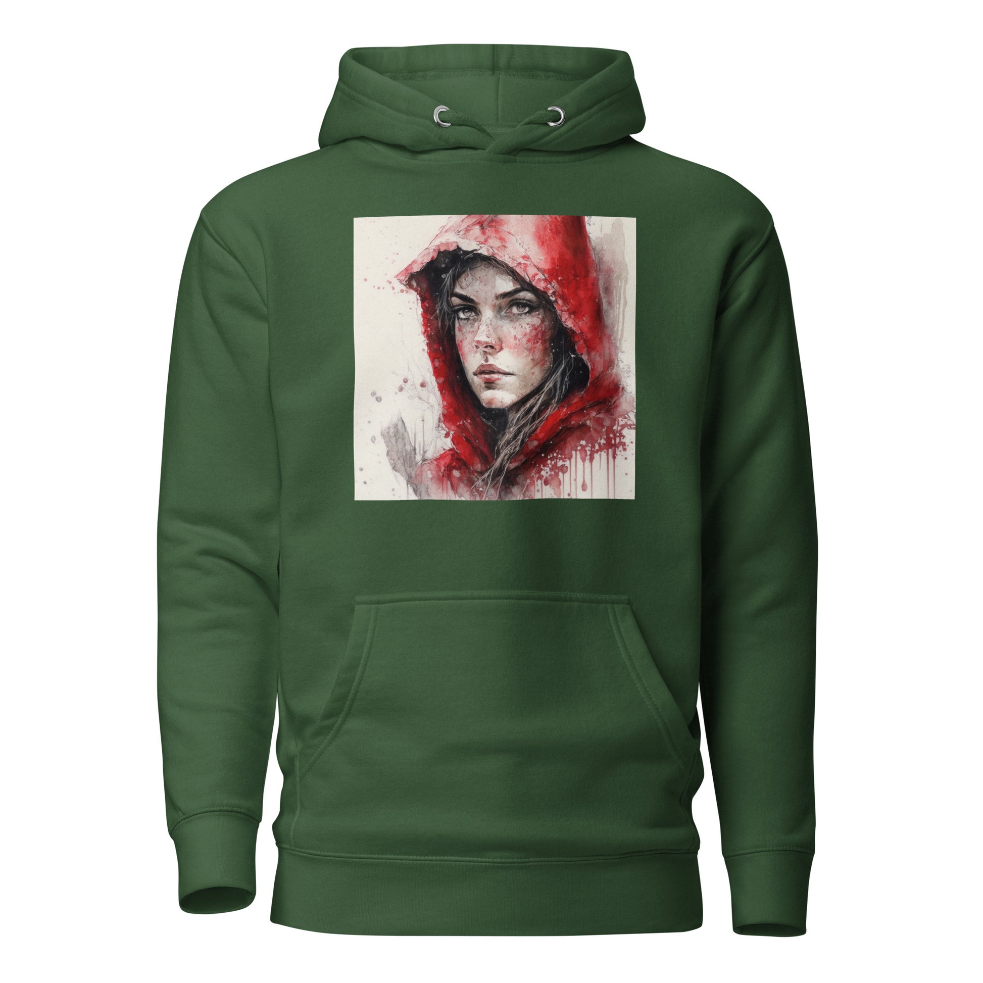 Little Red Riding Hood Portrait Women's Hoodie Forest Green