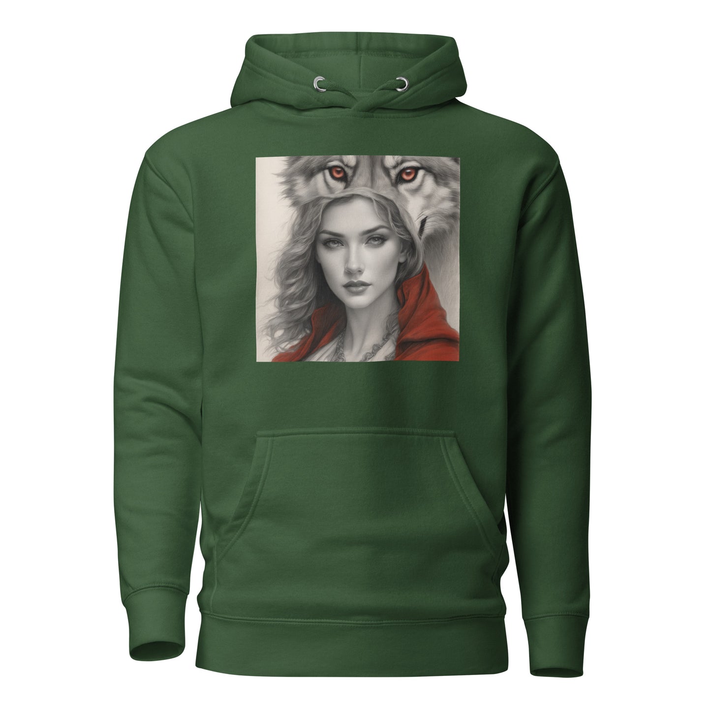 Mystique of the Wolf Women's Hoodie Forest Green