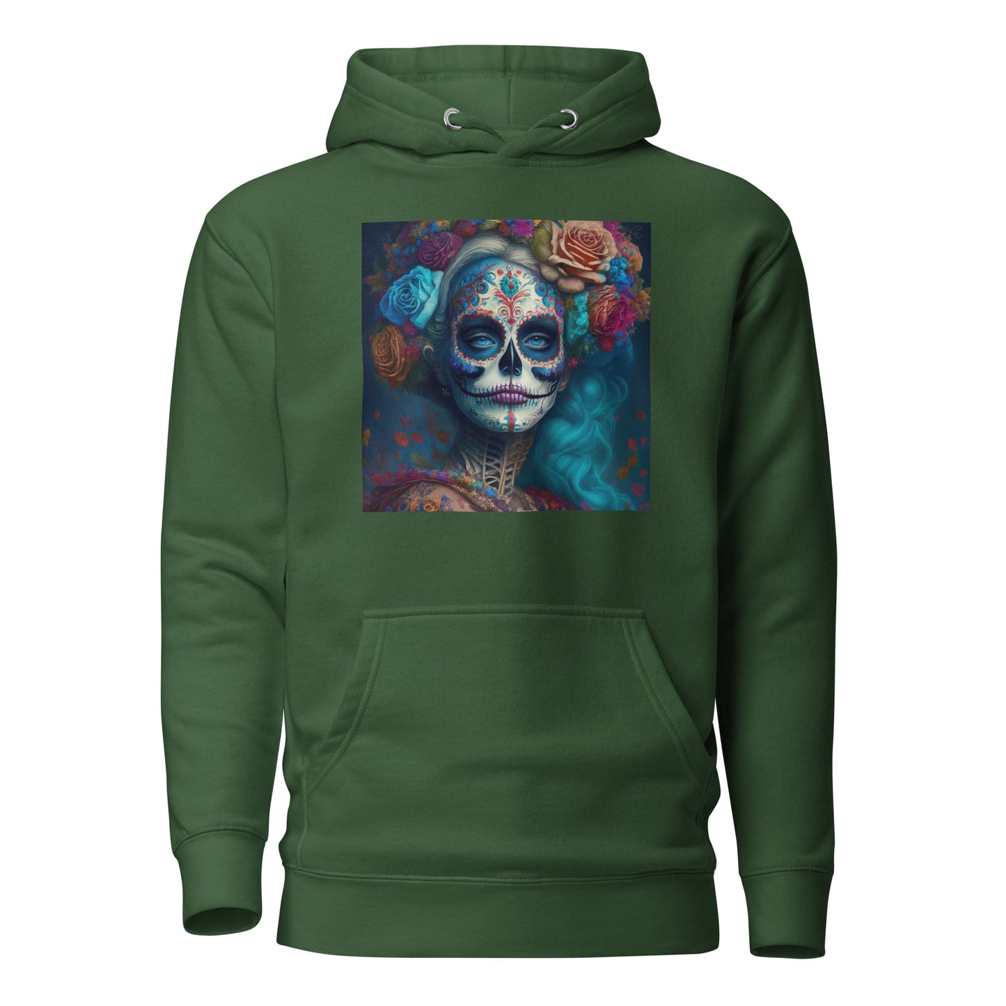 Day of the Dead Makeup Princess Women's Hoodie Forest Green