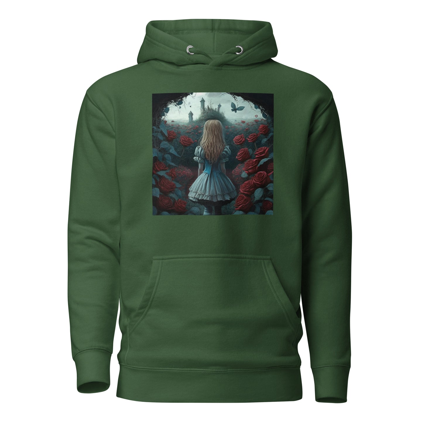 Alice and the Path or Roses Women's Hoodie Forest Green