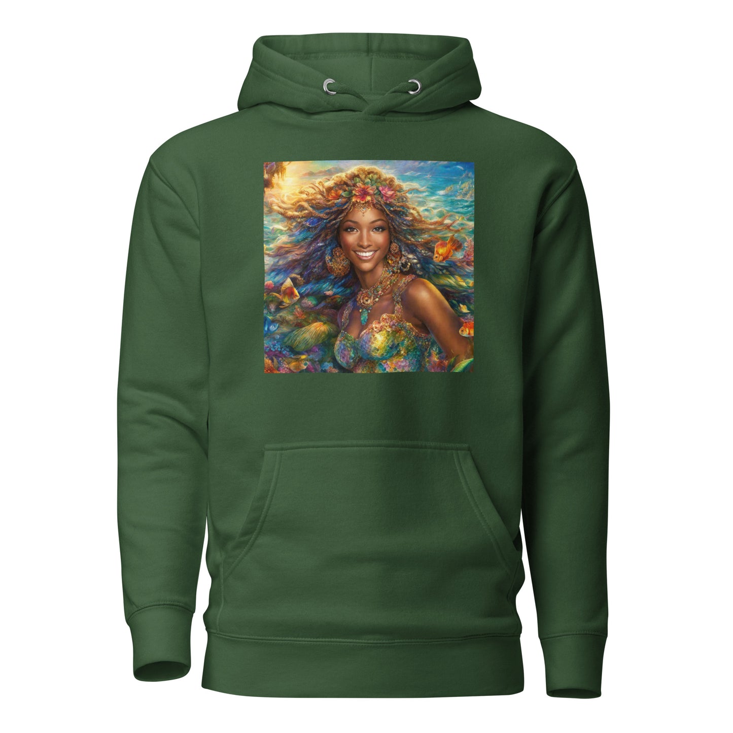 Little Mermaid Fairy Tale Women's Hoodie Forest Green