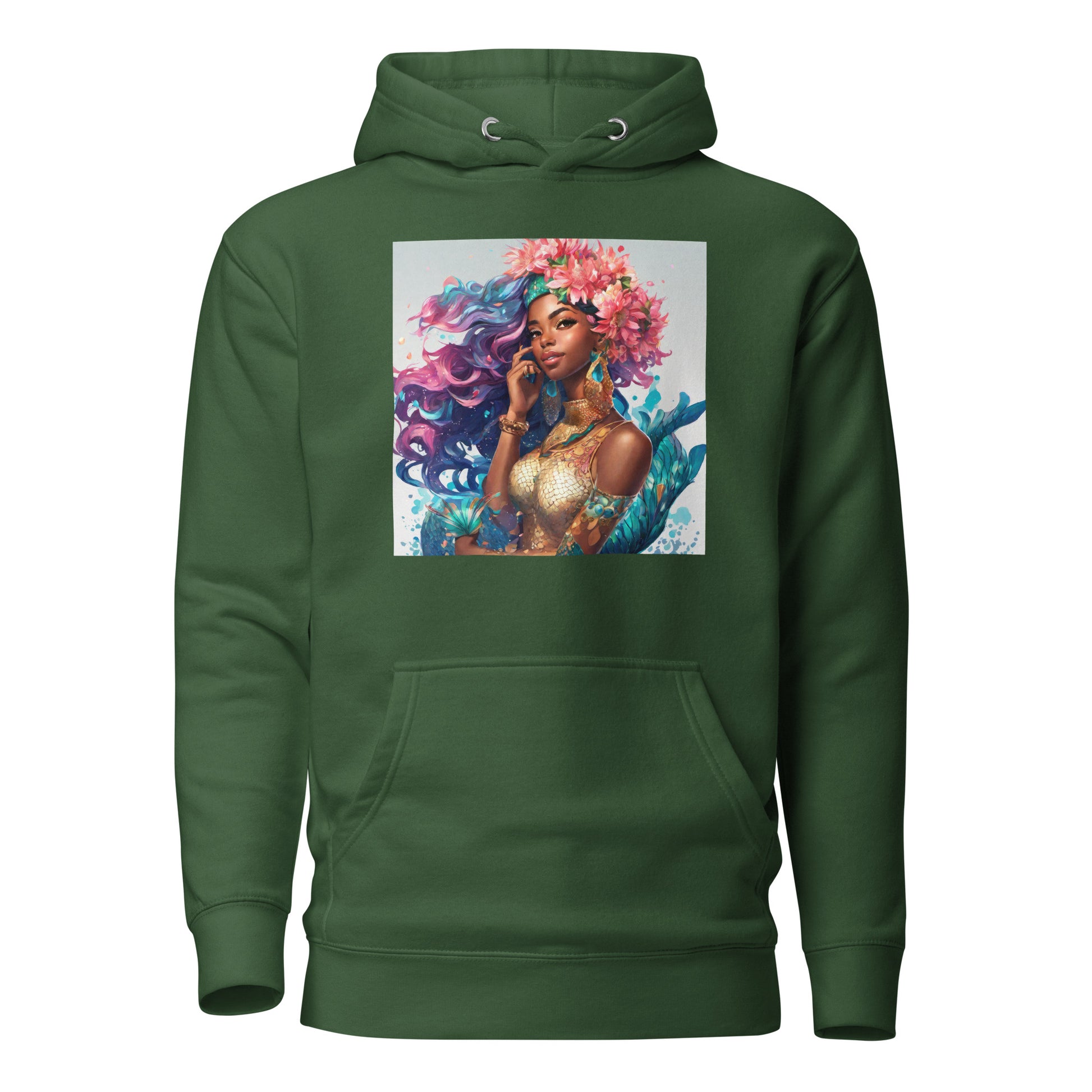 Mermaid Princess Women's Hoodie Forest Green