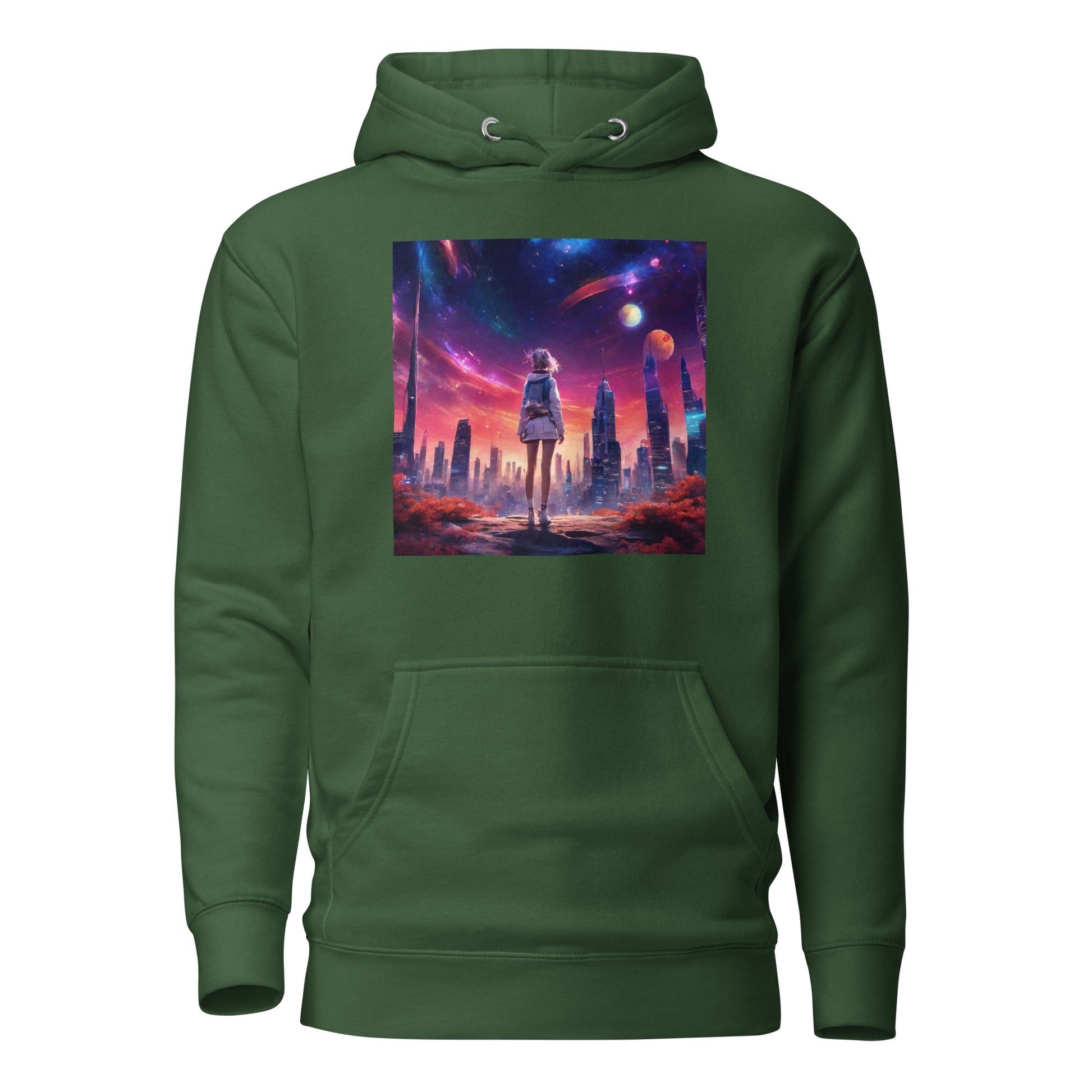 Amazing Space Explorer Women's Hoodie Forest Green