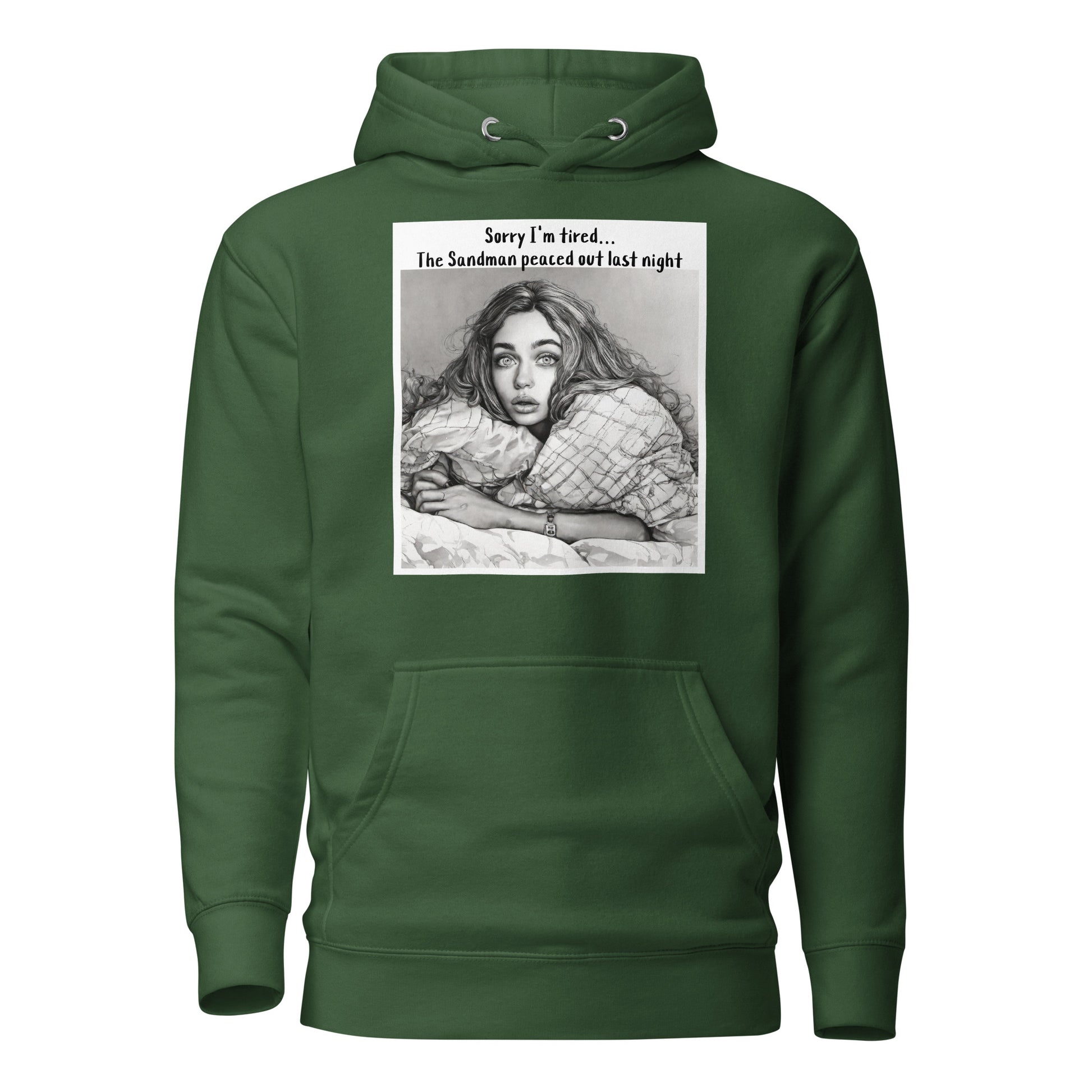 Sandman Peaced Out Women's Funny Hoodie Forest Green