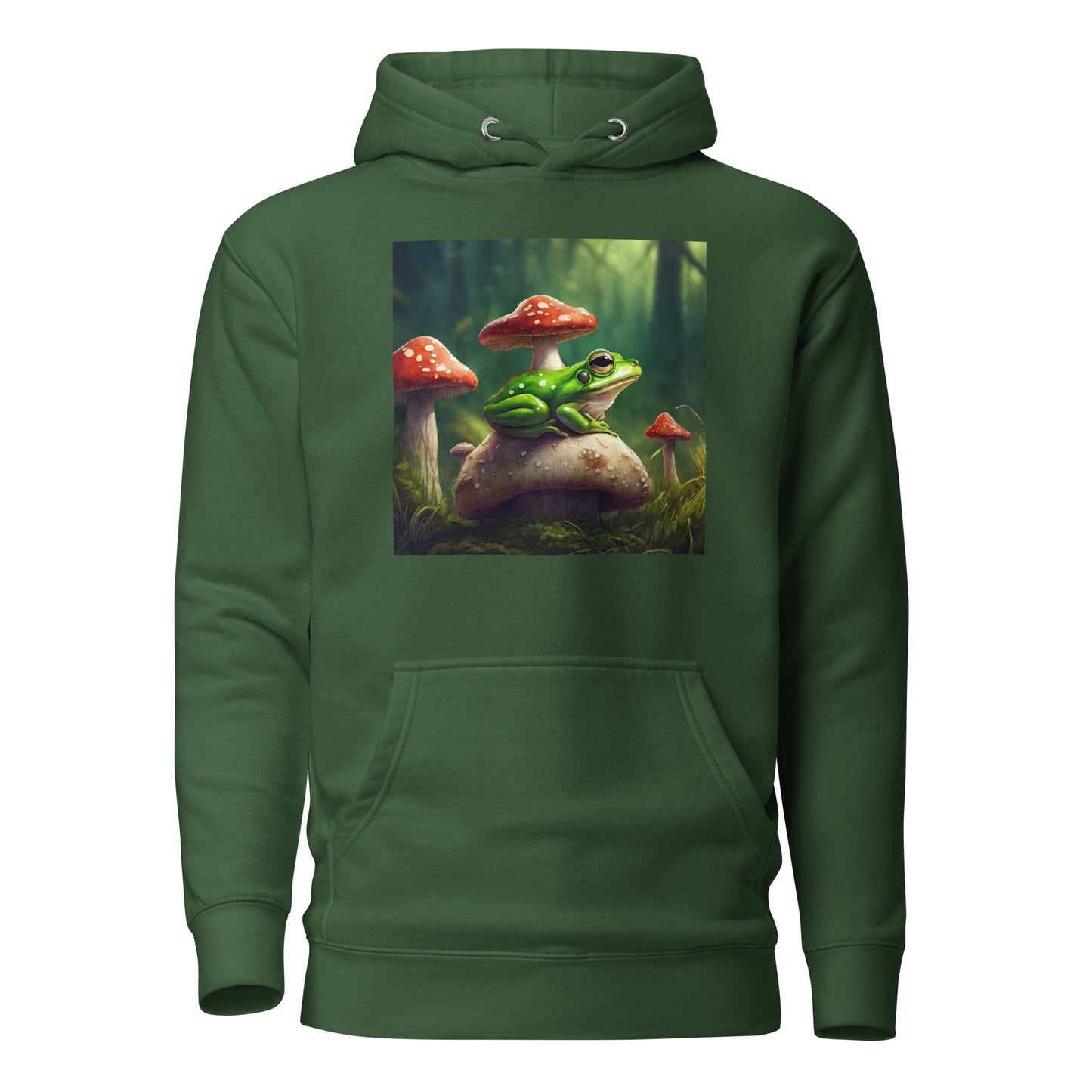 Frog & Mushrooms Women's Animal Hoodie Forest Green