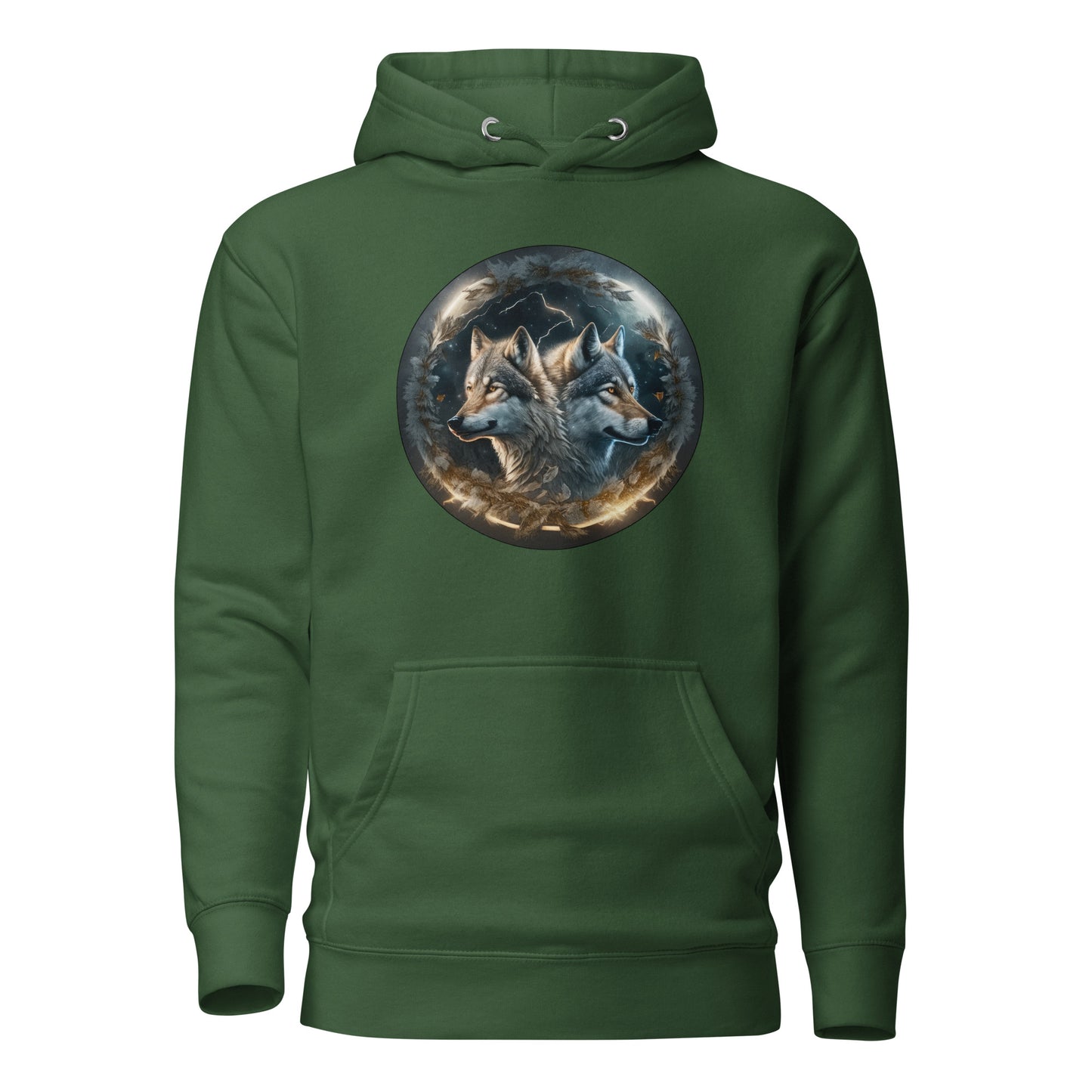 Women's Wolf Spirits Hoodie Forest Green