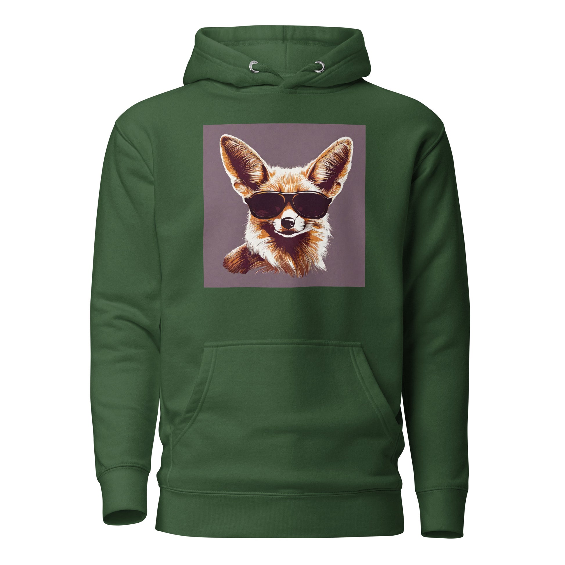 Fennec Fox in Shades Women's Animal Lover Hoodie Forest Green