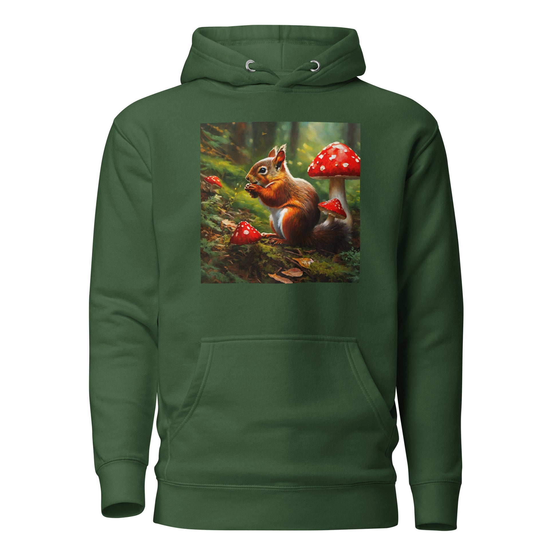 Forest Squirrel Women's Animal Lover Hoodie Forest Green