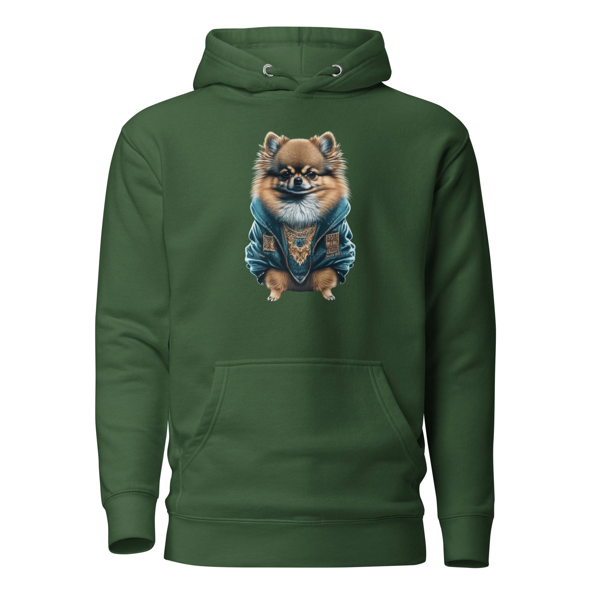 Fancy Pomeranian Women's Dog Lover Hoodie Forest Green