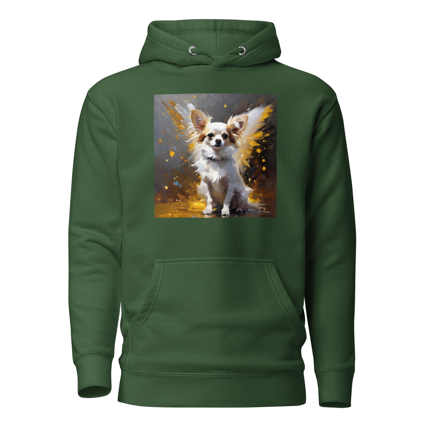 Angel Chihuahua Women's Dog Lover Hoodie Forest Green