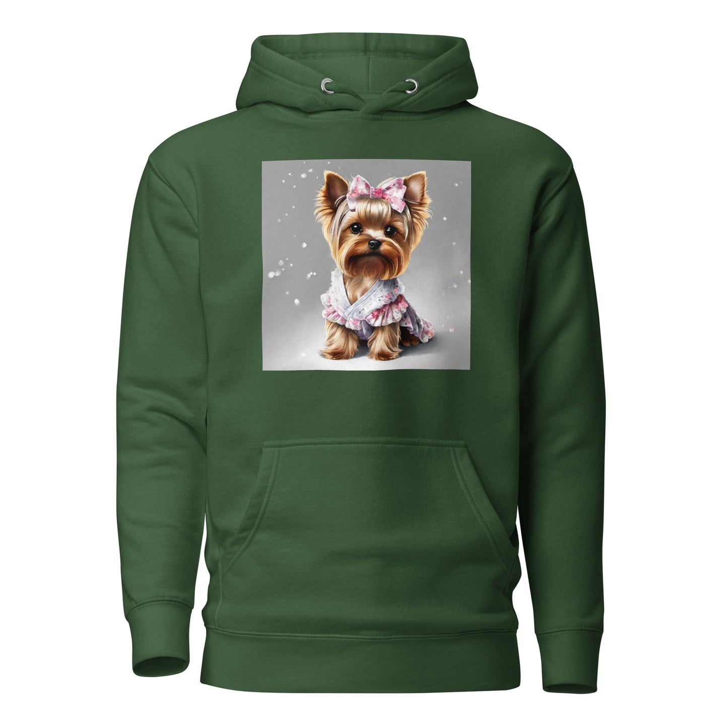 Yorkie Princess Women's Dog Lover Hoodie Forest Green