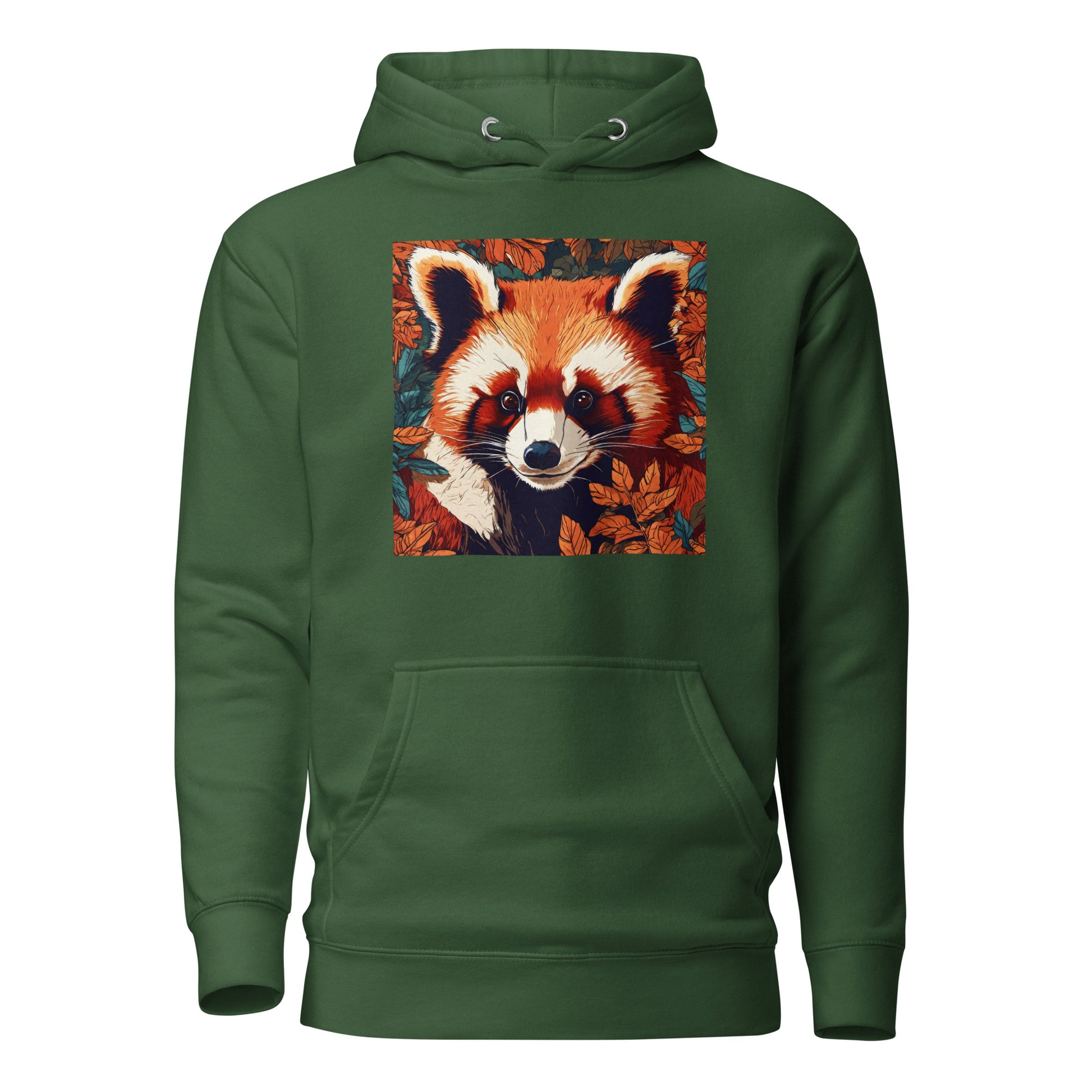 Red Panda Women's Animal Lover Hoodie Forest Green