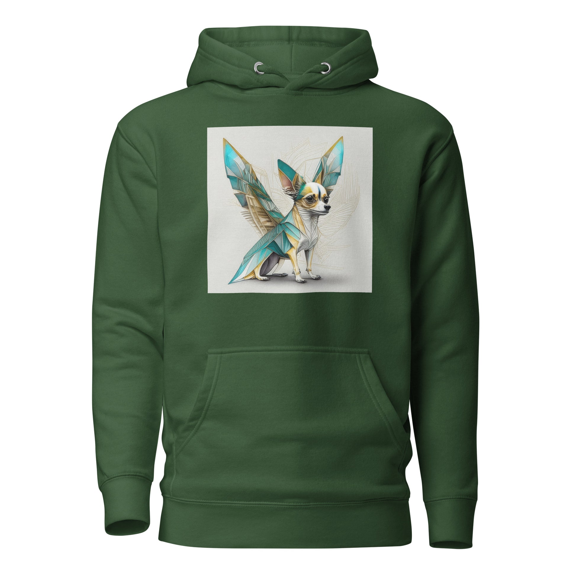 Chihuahua with Wings Women's Dog Lover Hoodie Forest Green