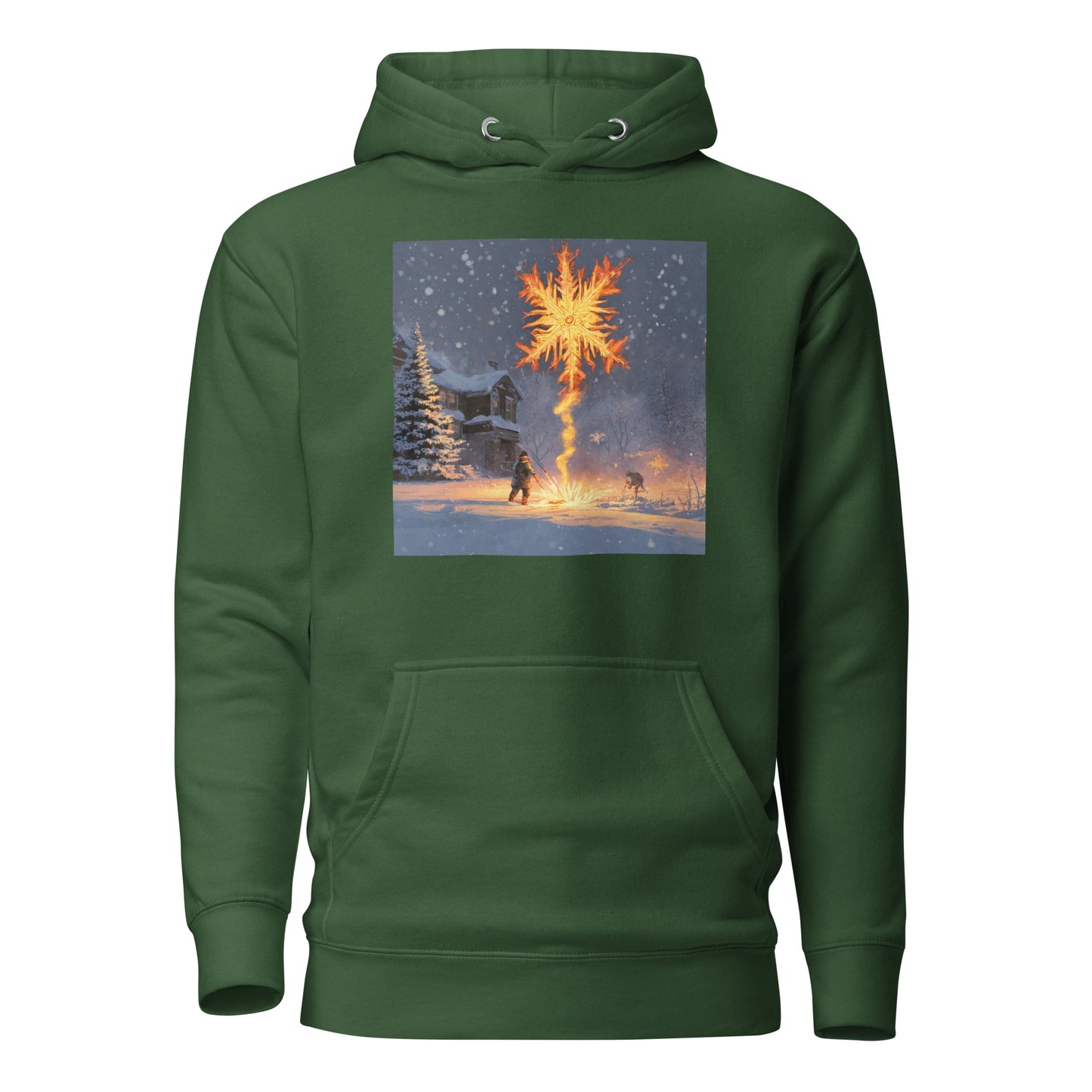 Fire from Ice Snowflake Women's Anime Hoodie Forest Green